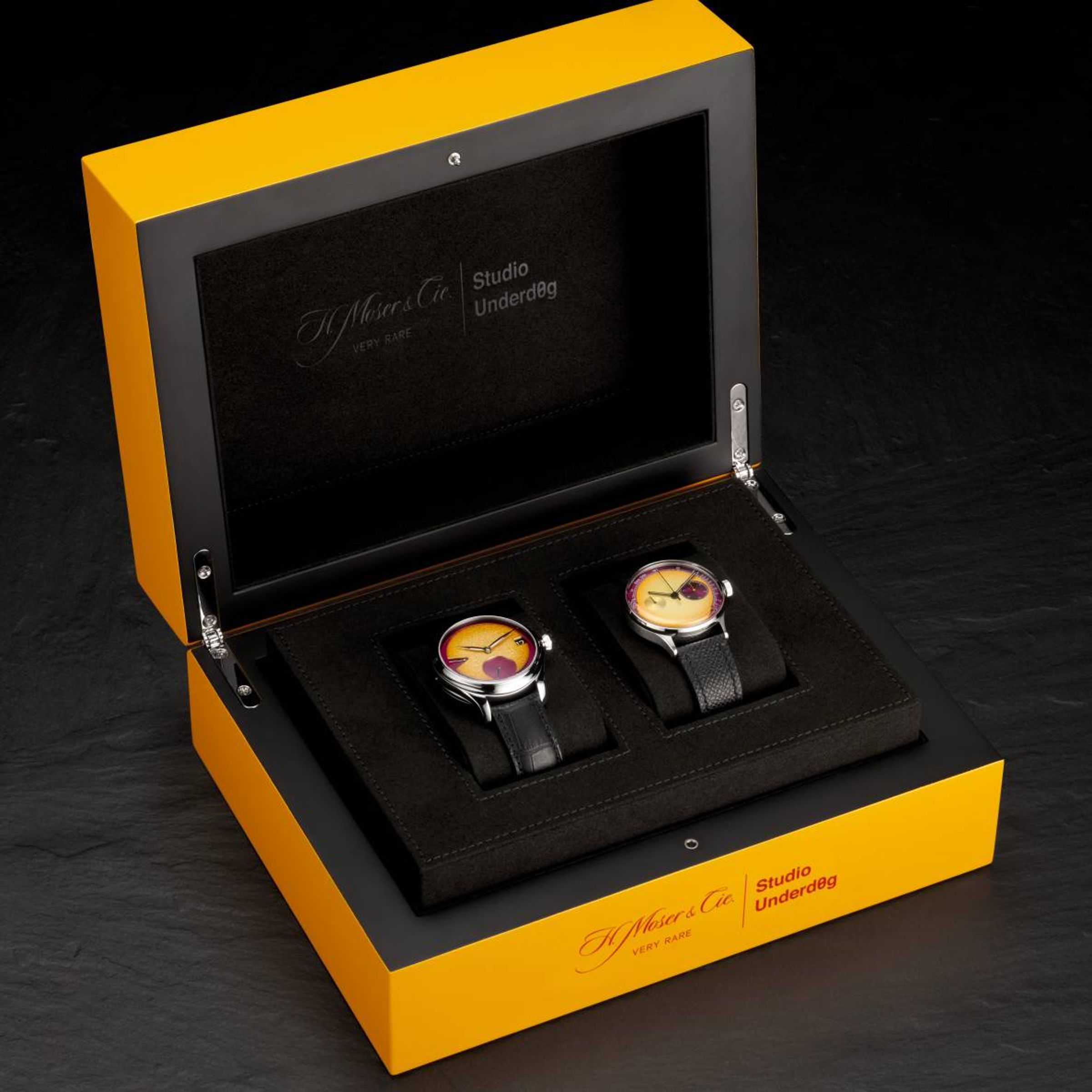 H. MOSER & CIE x STUDIO UNDERD0G Passion Fruit Watches採成套銷售，定價約NT$2,380,000，限量100套。