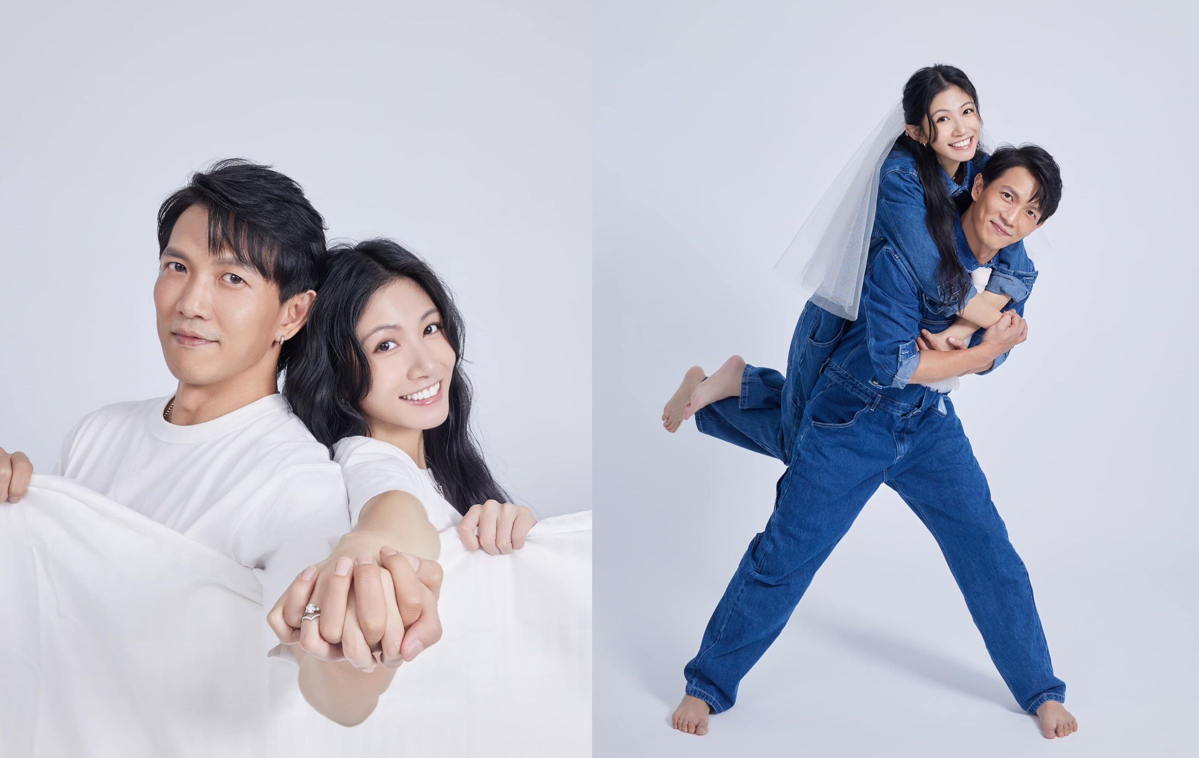 千娜與黃尚禾颱風天官宣結婚,社群秀出婚戒照片。(李千娜臉書)