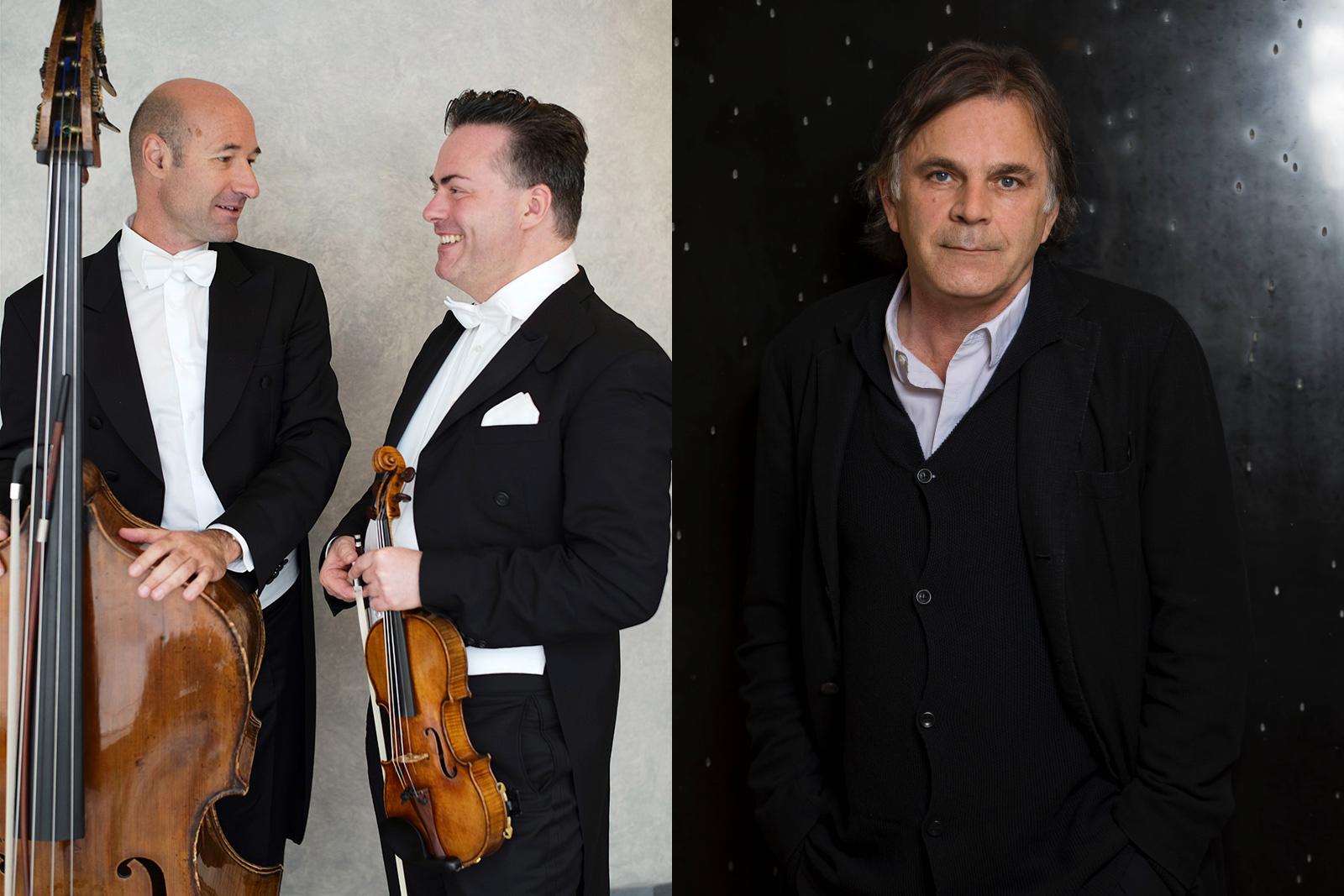 「薩爾斯堡藝術節」藝術總監兼「卡拉揚青年指揮家獎」評委Markus Hinterhäuser（右）；「維也納愛樂」樂團主席兼第一小提琴手Daniel Froschauer（中）與「維也納愛樂」總經理Michael Bladerer（左），在薩爾斯堡藝術節的早餐會上接受我們的採訪。