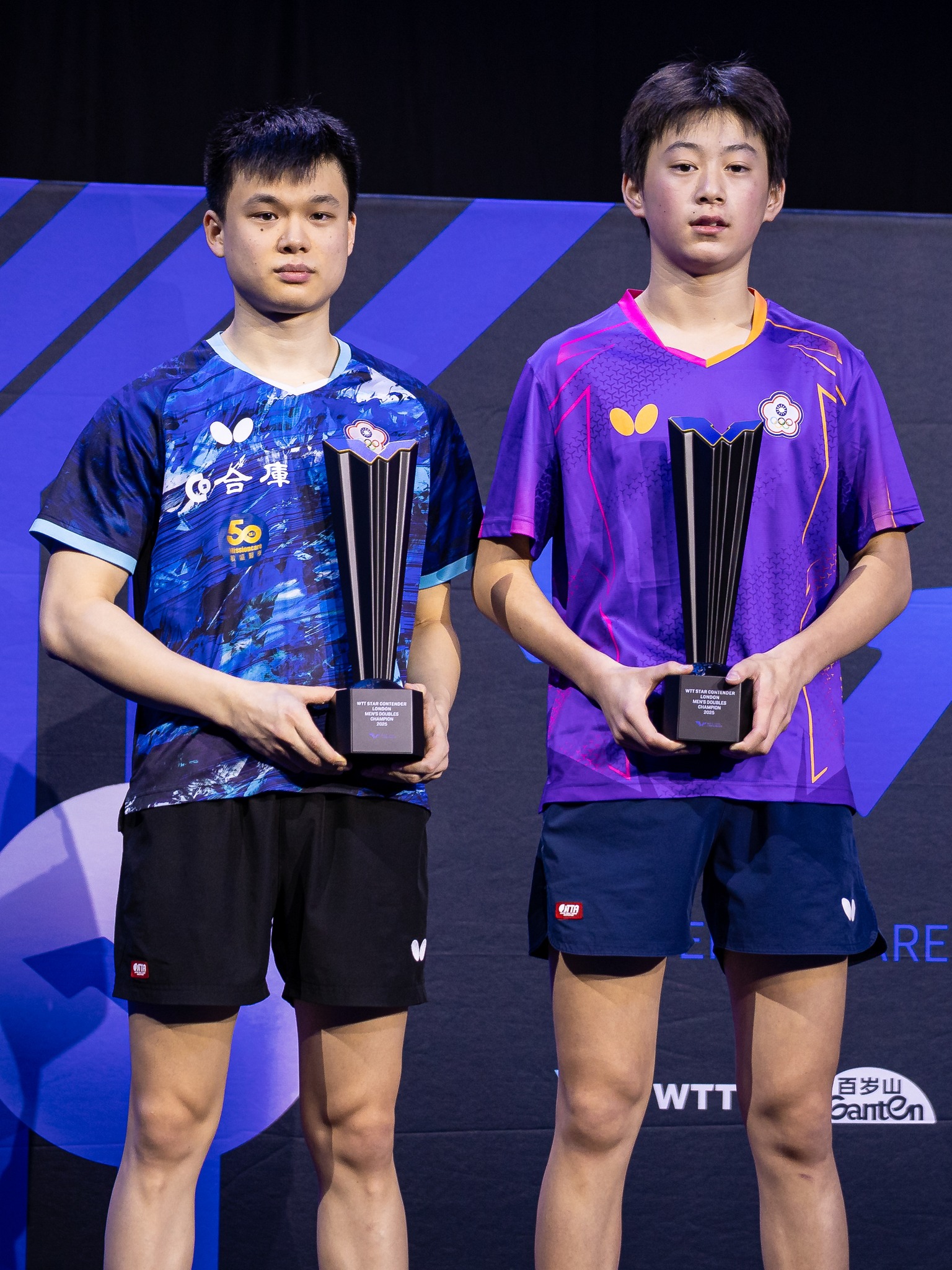 馮翊新、郭冠宏打下合拍以來首座冠軍。（翻攝自WTT臉書）
