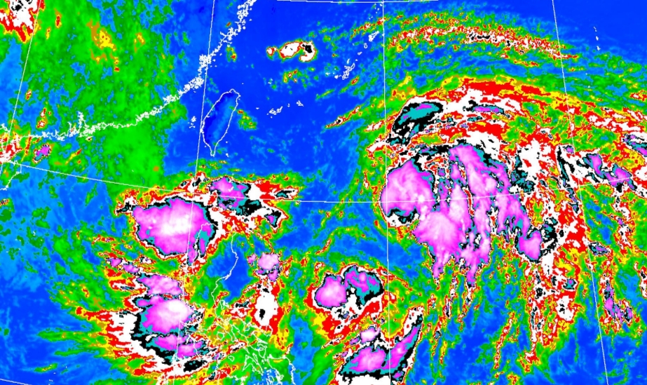 準颱風「范斯高」將漸漸接近台灣，雖強度不強，但北部與宜蘭仍可能受外圍環流影響，降雨機率高。（中央氣象署提供）