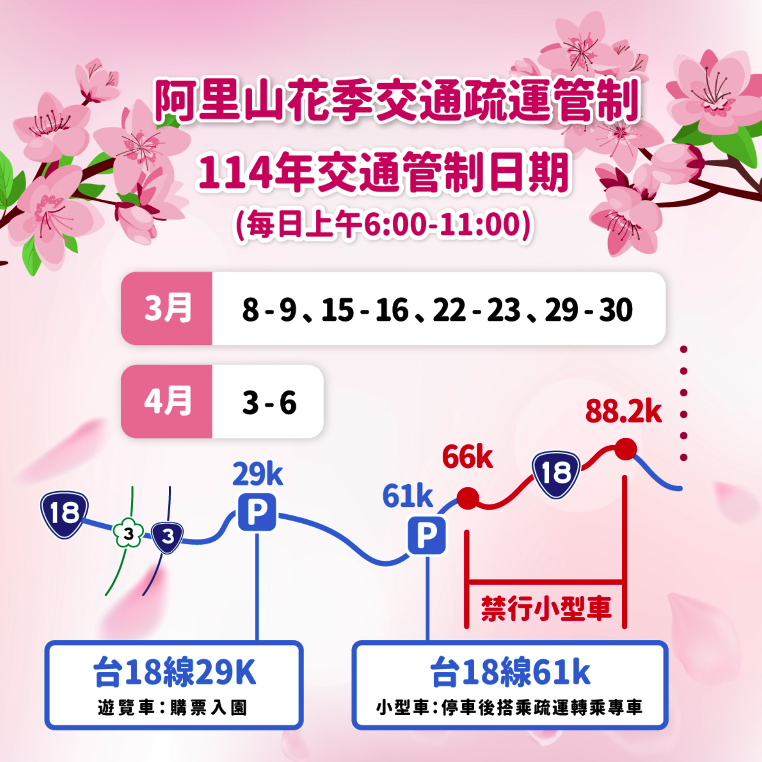 遊客需在阿里山公路61K樂野服務區搭乘疏運轉乘專車上山，才能抵達阿里山森林遊樂區。（翻攝自森林好好玩官方網站）