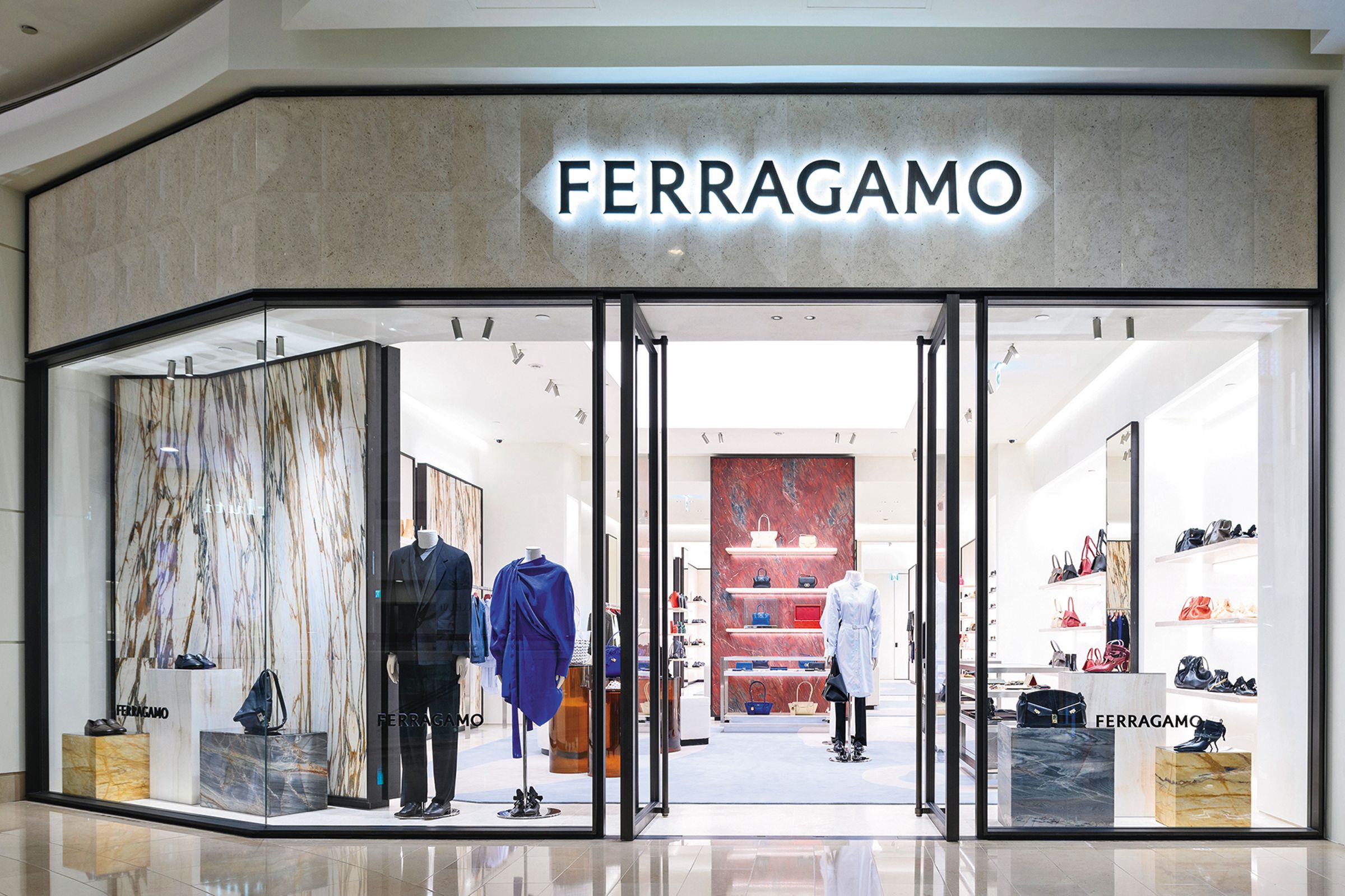 FERRAGAMO台北101全新概念店外觀。（FERRAGAMO提供）