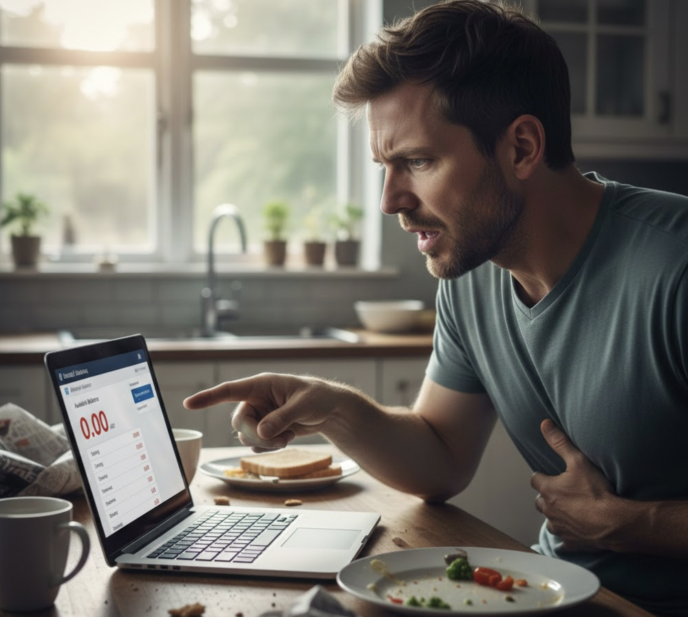 澳洲一名男子一覺醒來發現帳戶存款歸零。（示意圖，由AI生成）