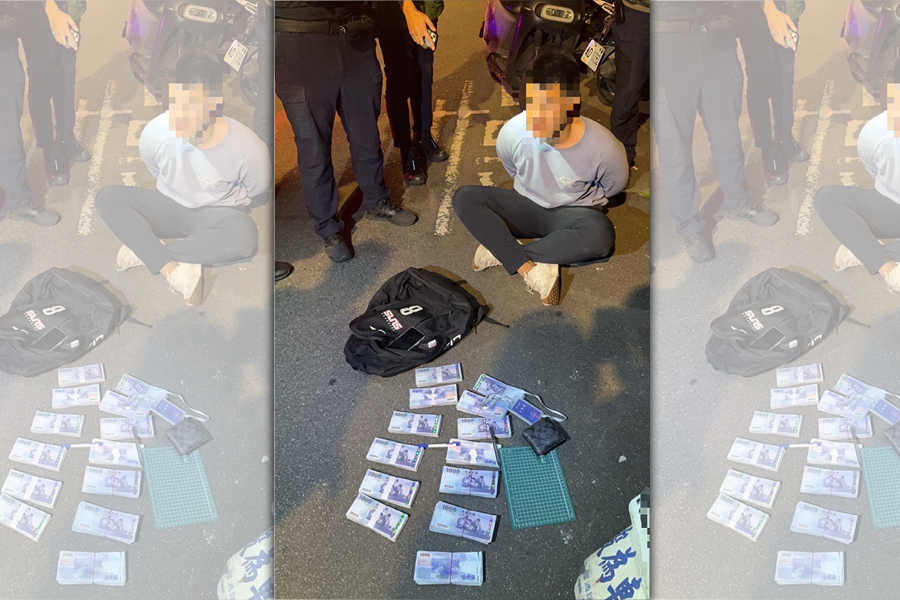 警方逮捕蕭姓車手、扣得130萬元。（警方提供）
