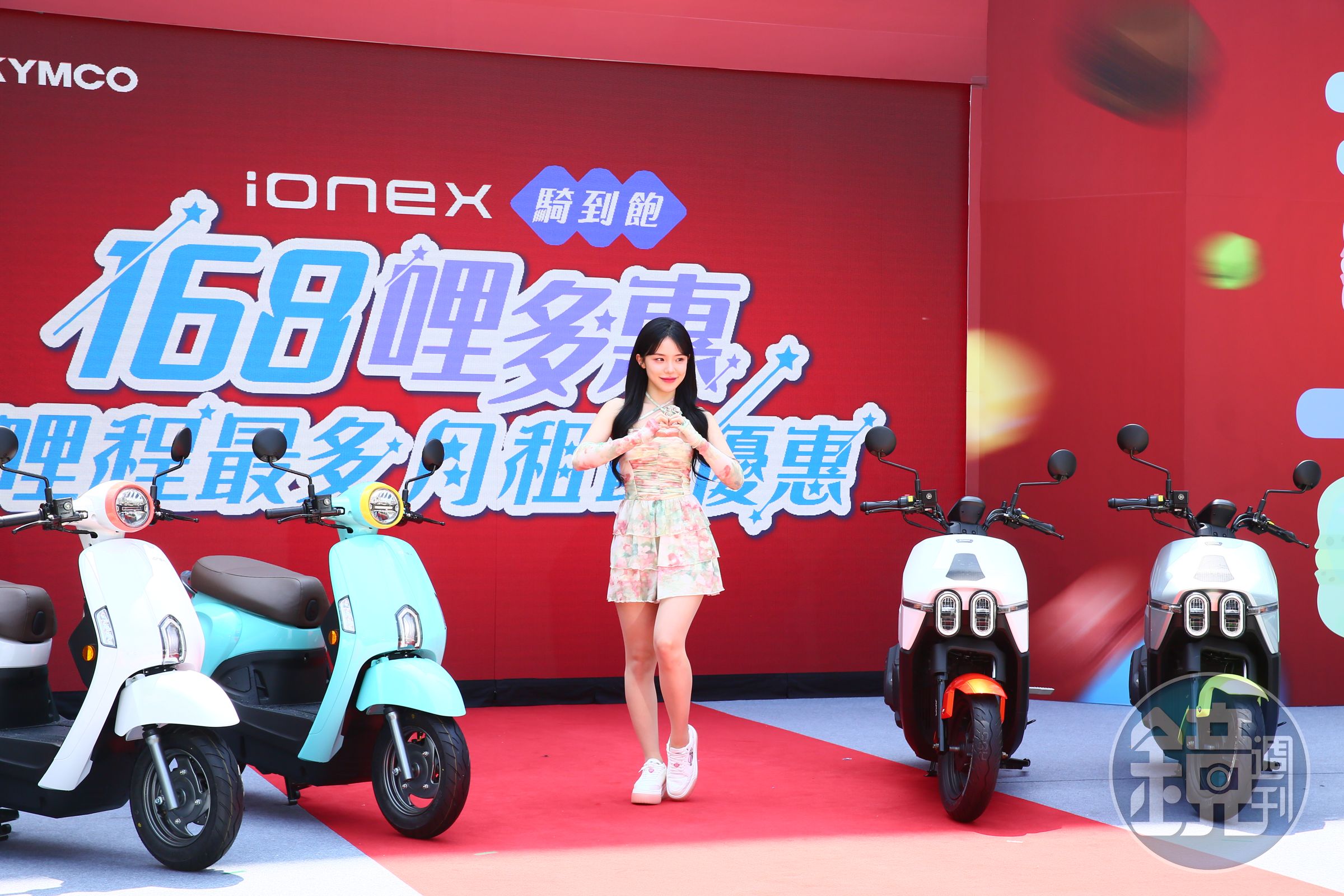 李多慧代言燃油機車「優格125」、電動機車資費「168哩多惠」，難扭轉光陽銷售士氣。