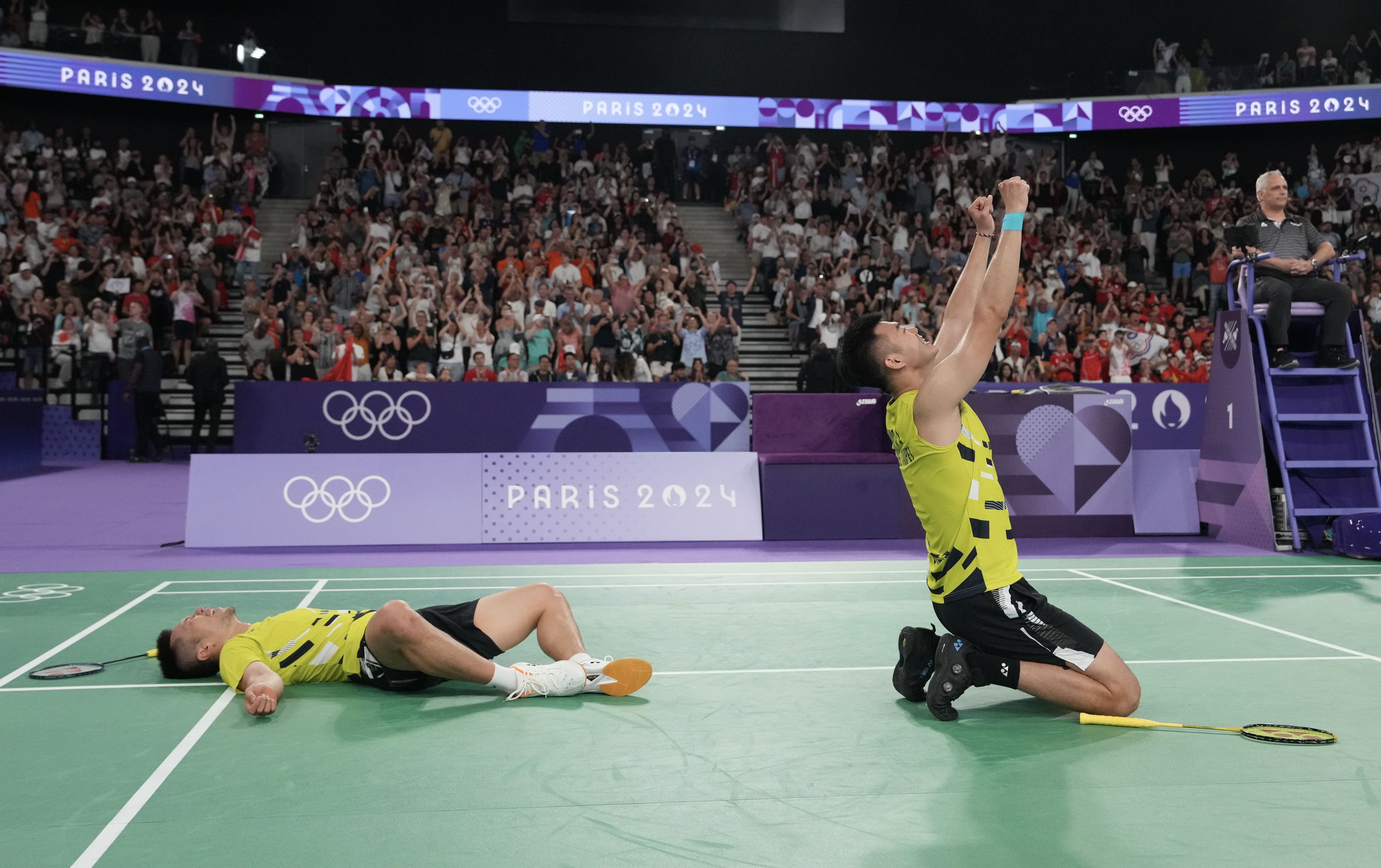 「麟洋配」再度奪金普天同慶，台北市政府也祭出多項優惠歡慶。（中華奧會提供）