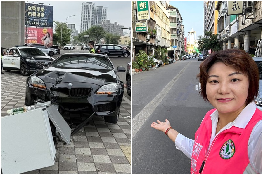 殯葬二代18歲白男無照且疑毒駕上路撞死行人，相關背景被起底，親戚是台中市議員陳雅惠。（翻攝畫面）