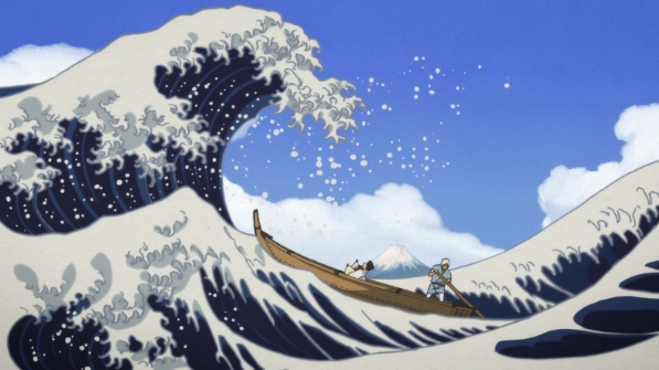 經典動畫《百日紅》可見到出自葛飾北齋經典畫作的名場景。(天馬行空提供)