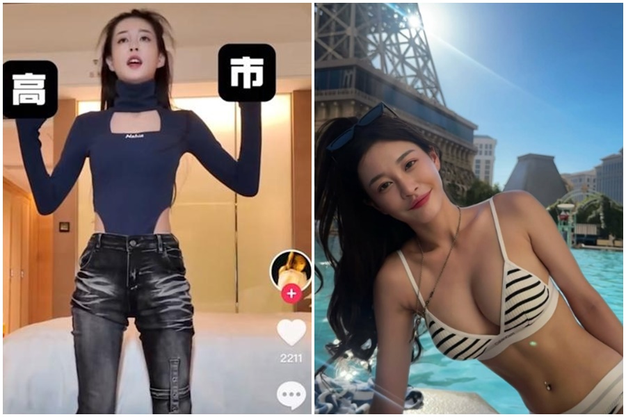 一名自稱「活人感很重的台灣女生」的網紅，在抖音發影片，影射要「暗殺高市早苗」，遭起底疑似是台灣女演員「Tina（翁綵芯）。（翻攝自抖音）