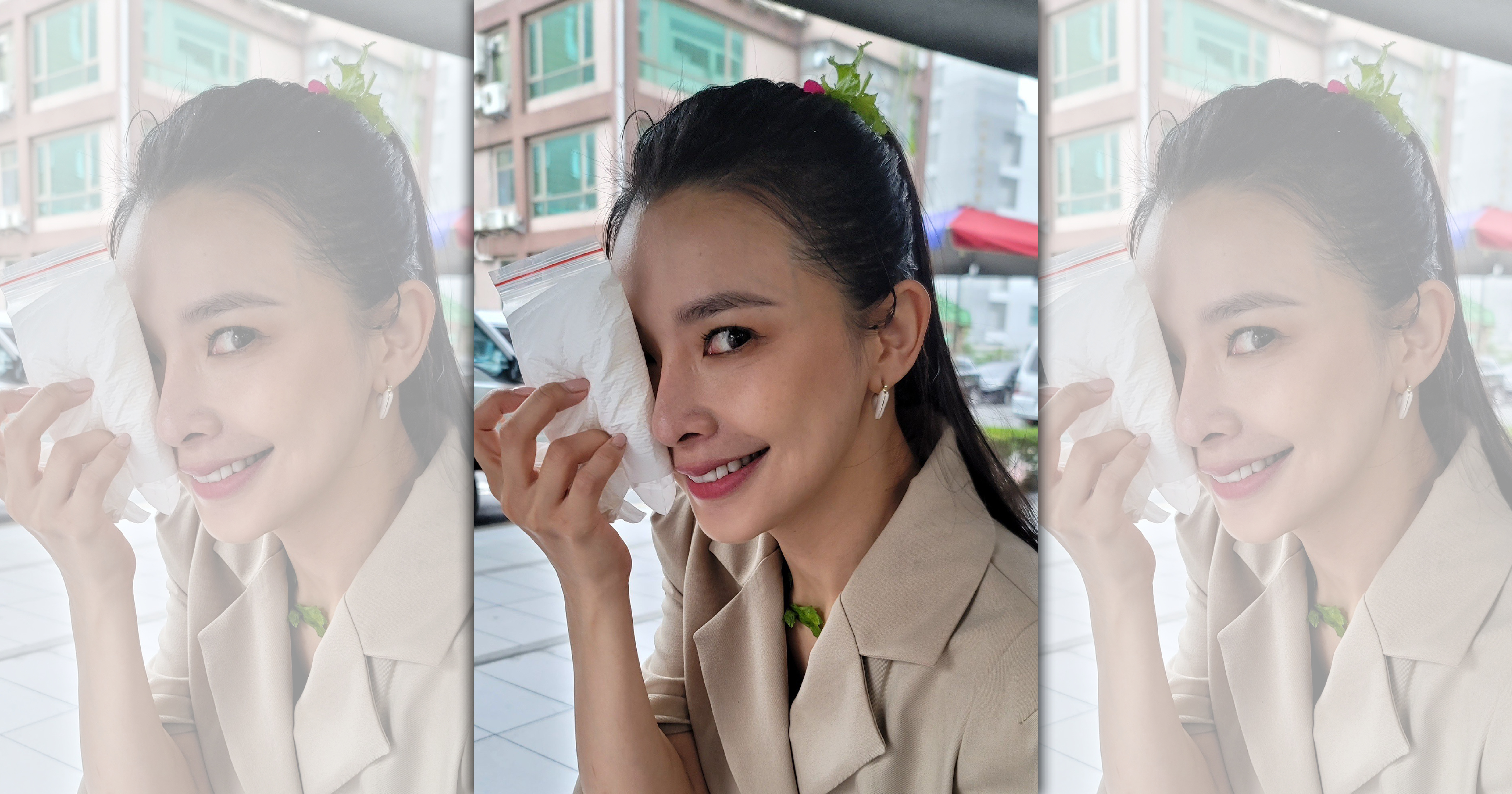 吳婉君被群眾演員砸傷。（民視提供）