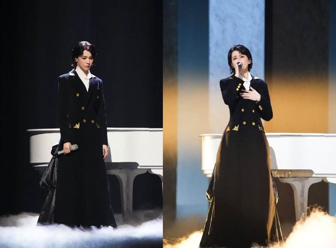 曾沛慈《浪姐７》用《終極一班２》片尾曲〈一個人想著一個人〉挑戰初舞台，對岸網友形容「一戰封神」。（乘風2026官博）