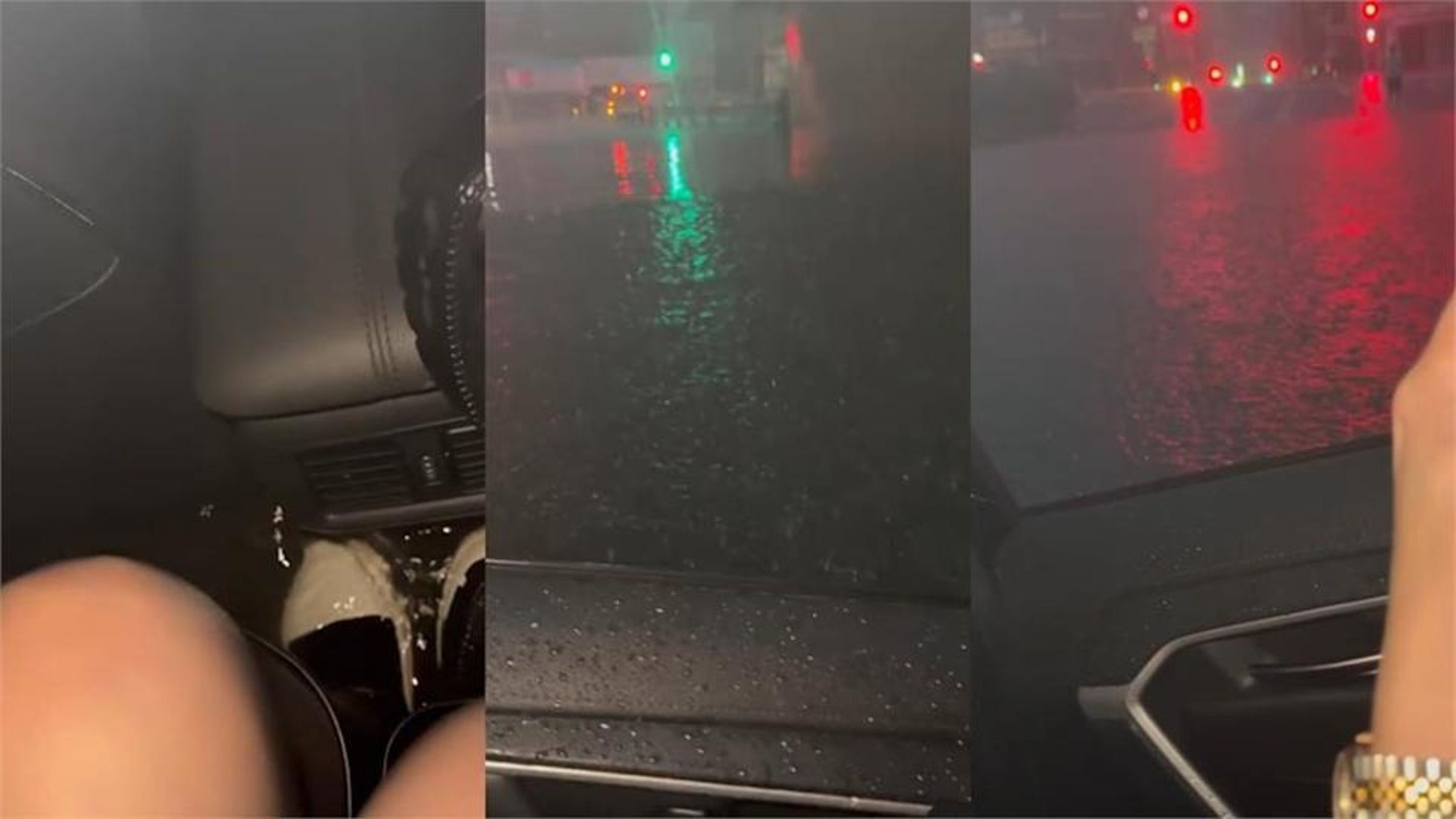 台南一車輛誤入地下道慘遭滅,所幸及時逃脫,未釀成憾事。(翻攝自Threads@172_fei_fei))
