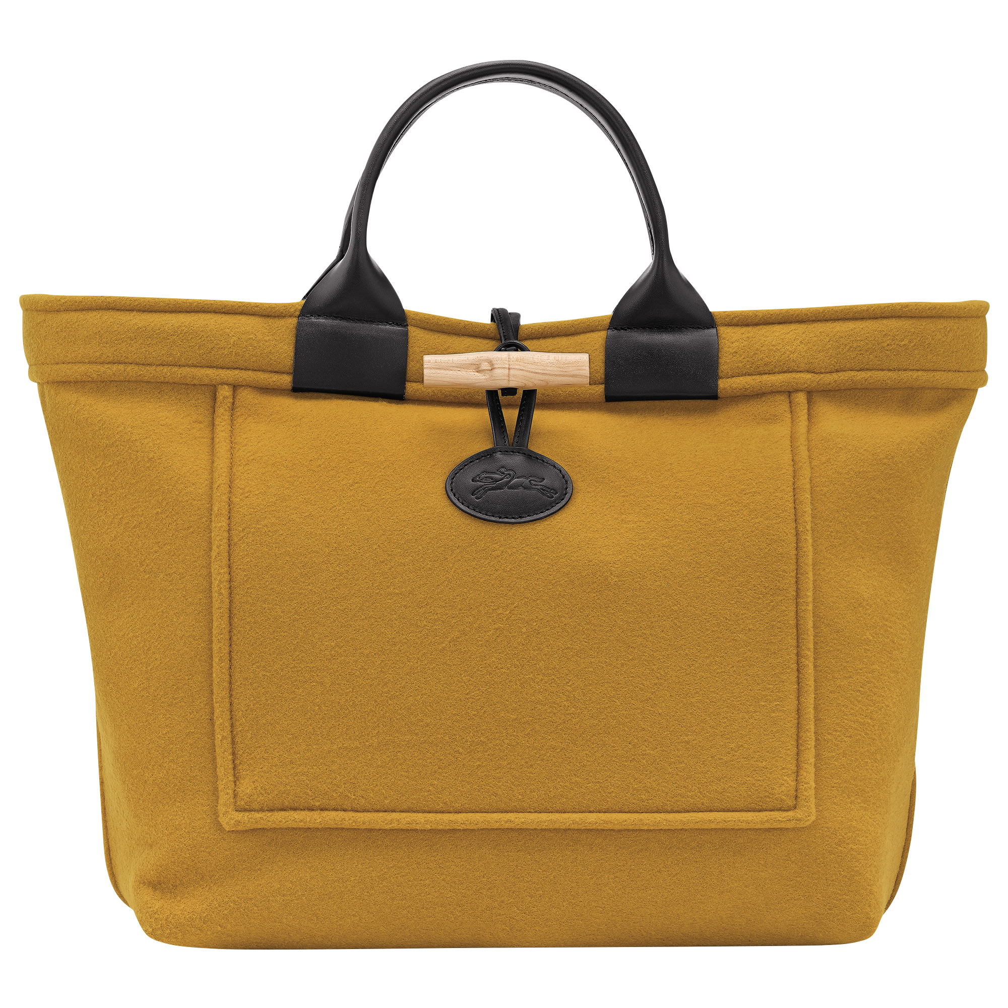 LONGCHAMP x GLOVERALL豆蔻黃色Le Roseau聯名包款。NT$24,900(LONGCHAMP提供)