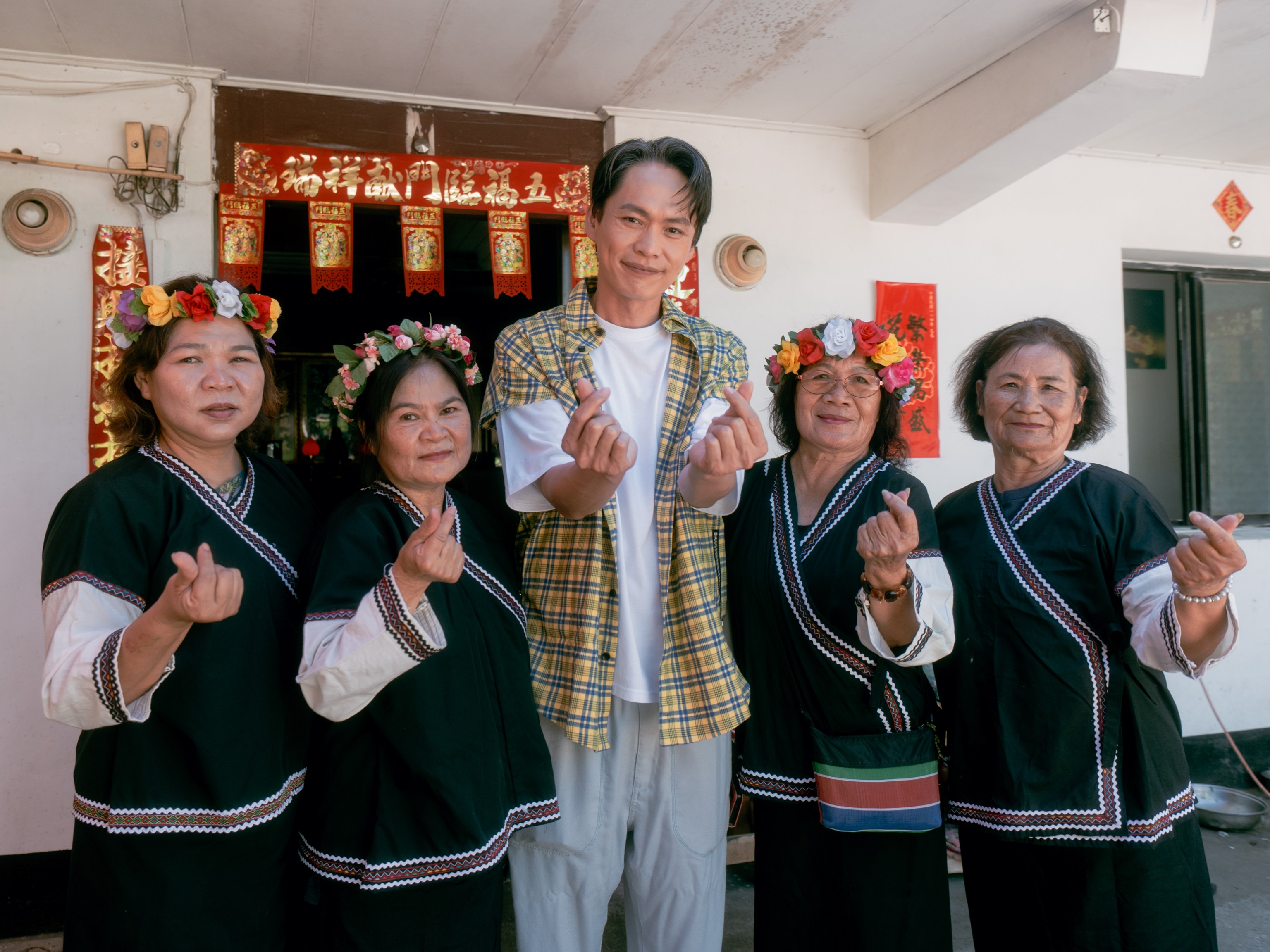黃鐙輝到花蓮出席稻草藝術季記者會。（富里鄉農會提供）