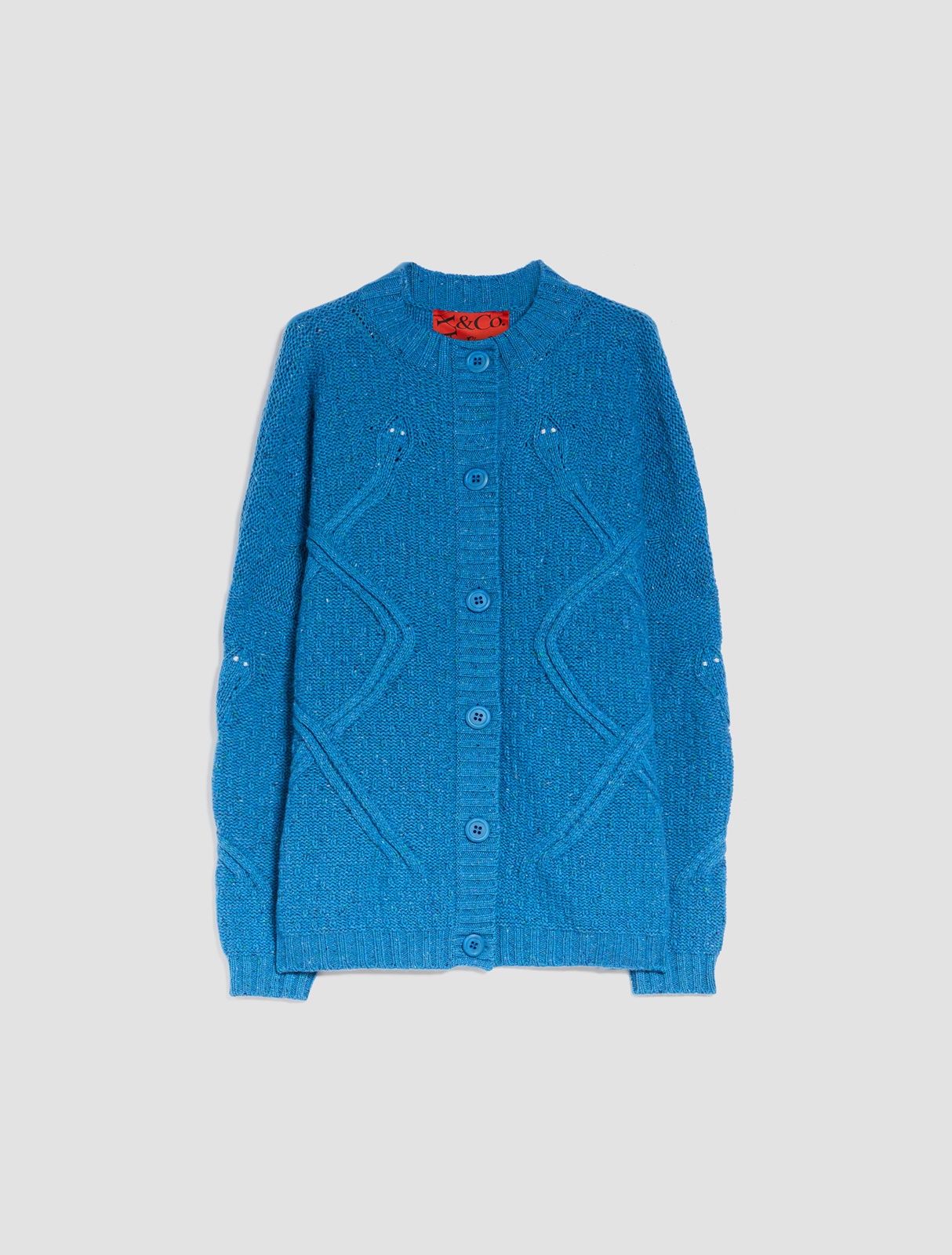 MAX&Co.拐麻花圓領開襟衫。NT20,900（麥絲瑪拉提供）
