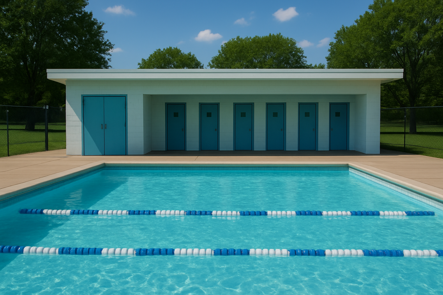 台南一名男公務員跑到國小游泳池逞獸慾被抓包，法院近日判決出爐。（泳池示意圖，ChatGPT生成）