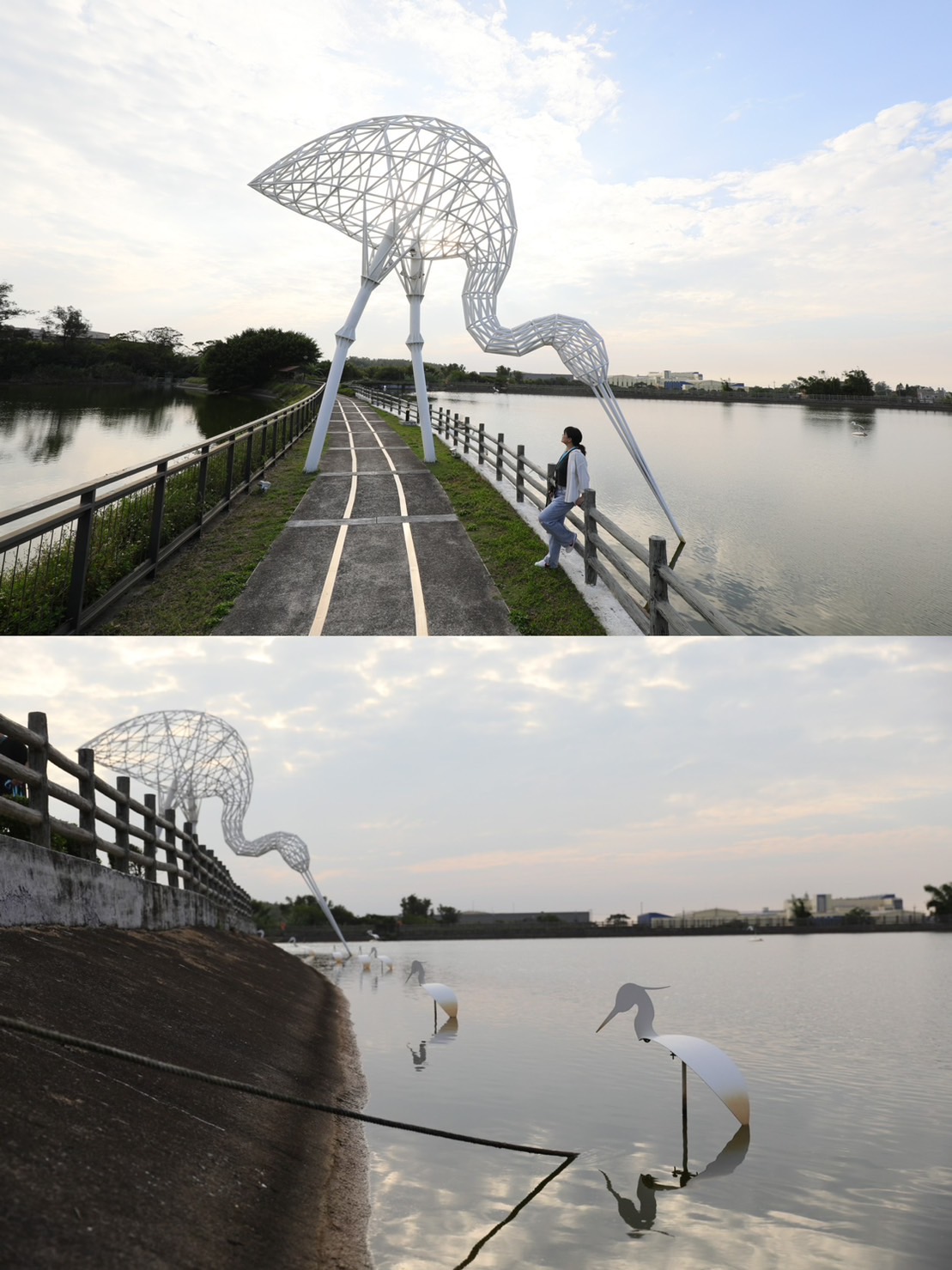 2018年桃園地景藝術節時，藝術家許宗傑於「三連陂」創作的《粼粼波光、翩翩白影》作品，也常讓此出現大、小真假白鷺鷥共聚的特殊地景。