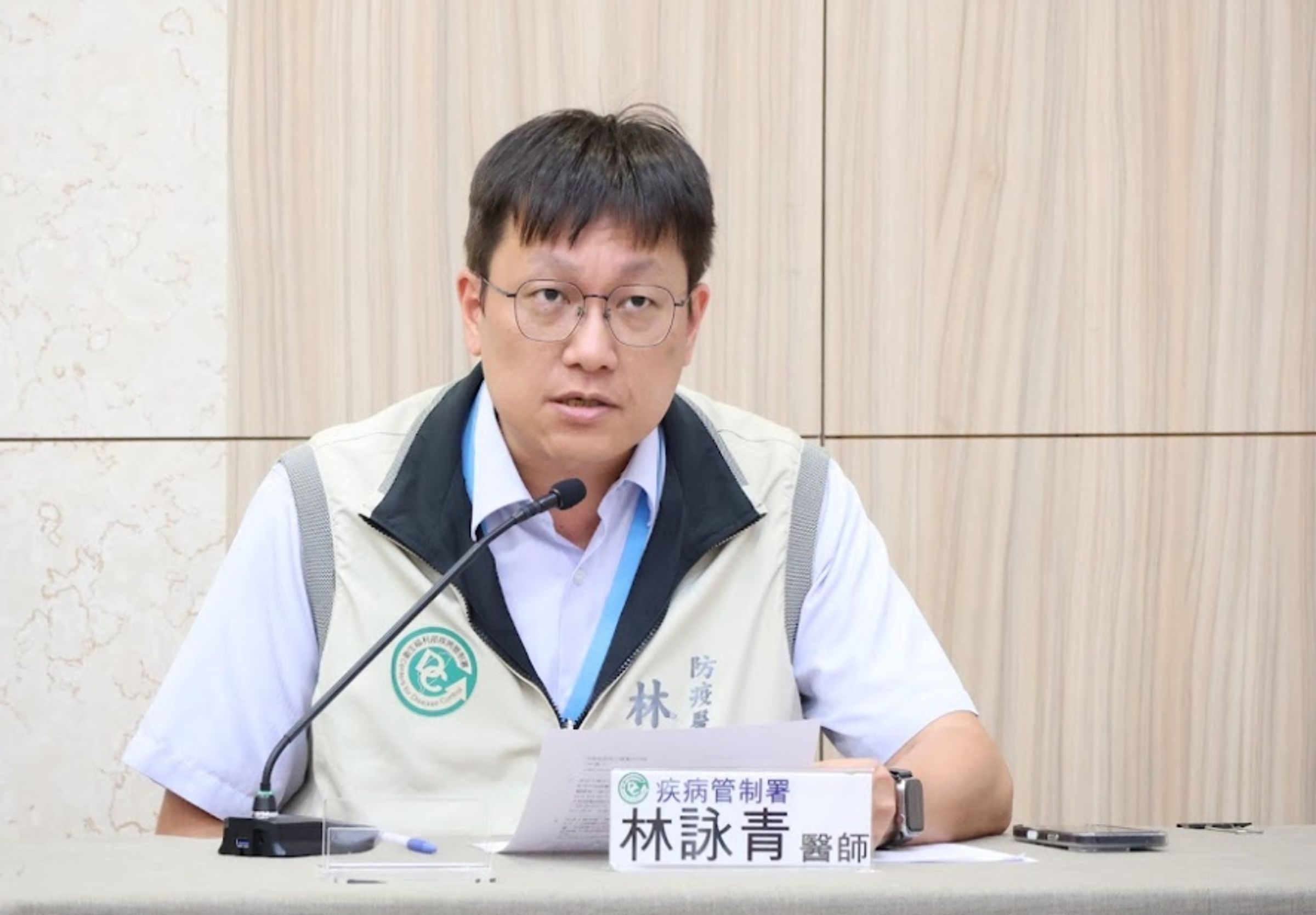 防疫醫師林詠青說明流感疫情。(疾管署提供)