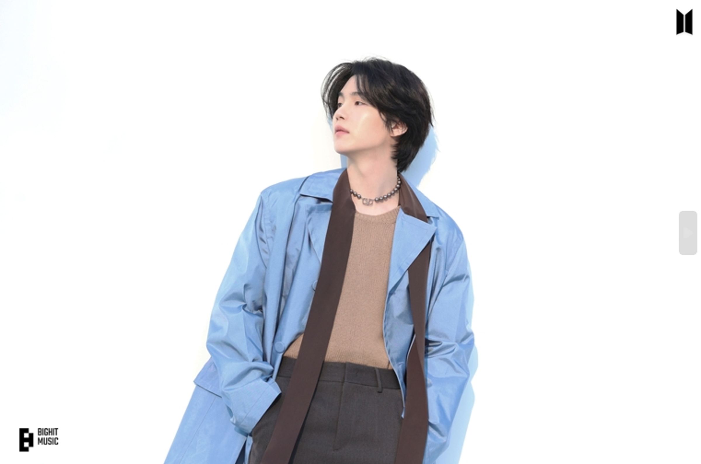  BTS成員SUGA目前以替代役當兵中。（翻攝BTS X）