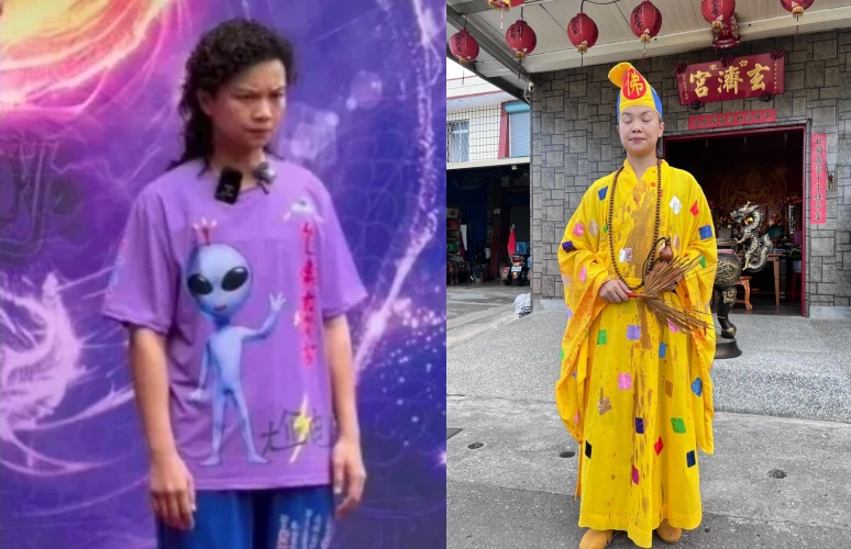 台東玄濟宮女主事鄔馨茹因種種前衛的宗教言行引發地方關注,日前更引來其他宮廟前往現場對峙。(翻攝自臉書)