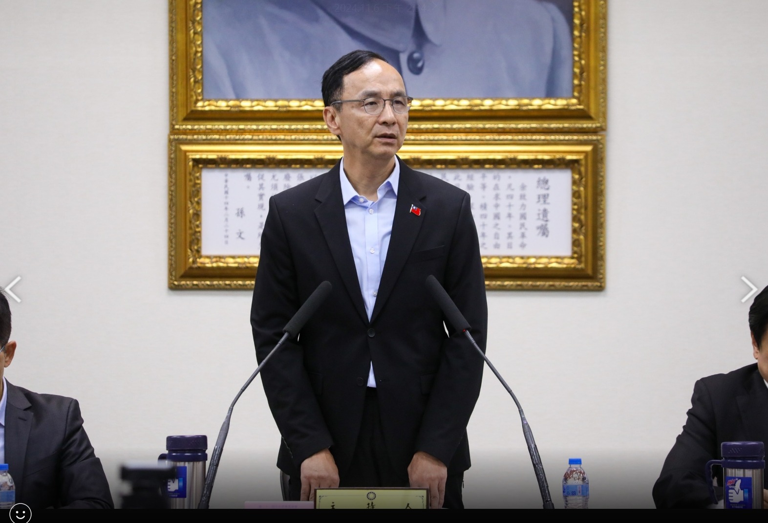 朱立倫表示，他也遇到一些想參選縣市長的民進黨立委也期待修法，卻因當局私心停擺。（國民黨提供）