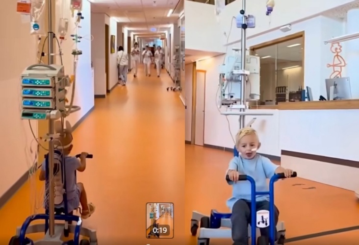 荷蘭推出病童吊點滴也能騎車！能讓病童臉上出現笑容，然而，台灣網友對此反應兩極，擔憂醫療環境不適用。（翻攝自facebook @台灣荷蘭教育推廣協會 留學荷蘭問答區）
