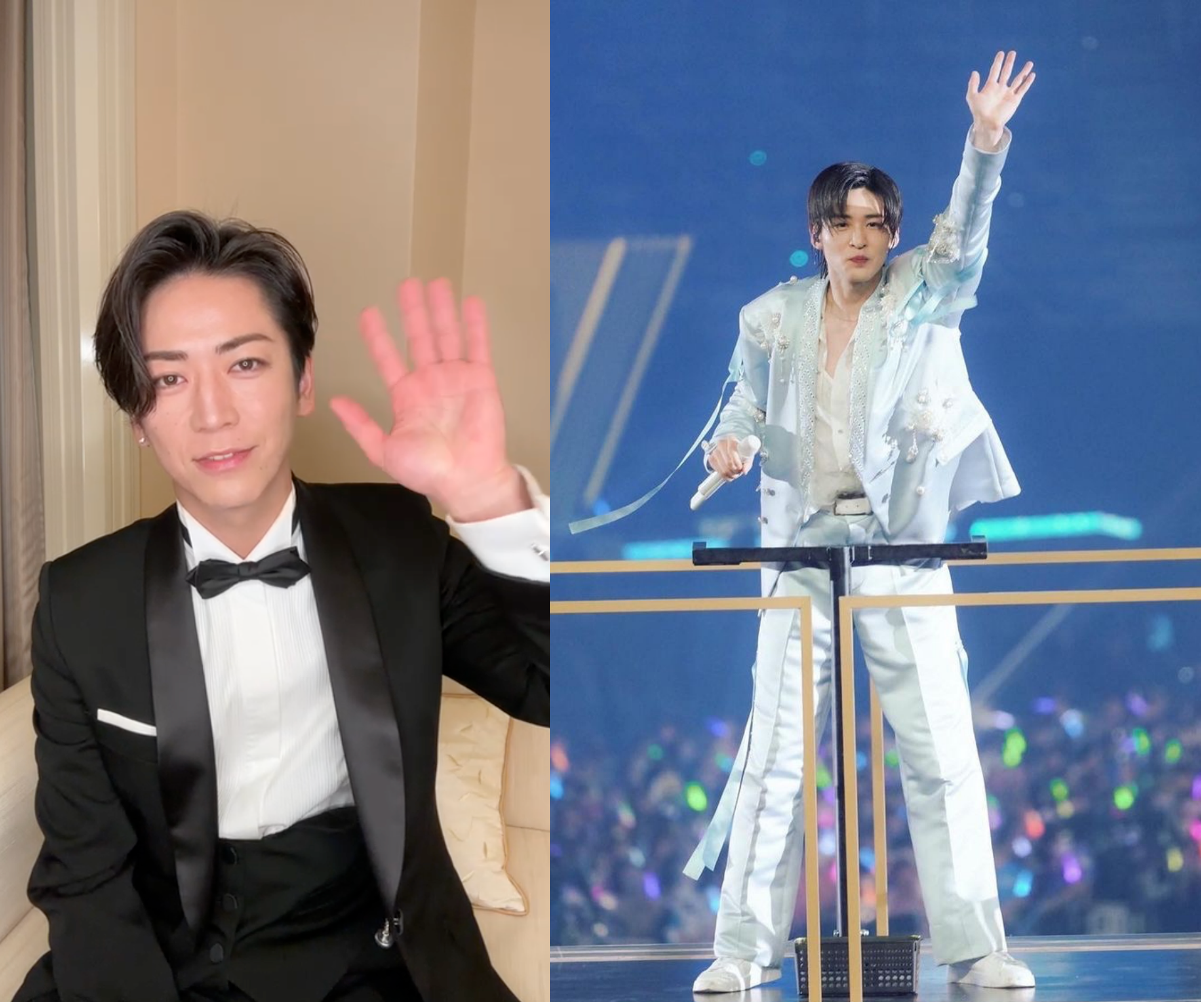 日星龜梨和也開設個人YouTube頻道，預告首位邀請來賓是交情很好的師弟目黑蓮。（左截圖自龜梨和也INS、右翻攝Snow Man官方INS）