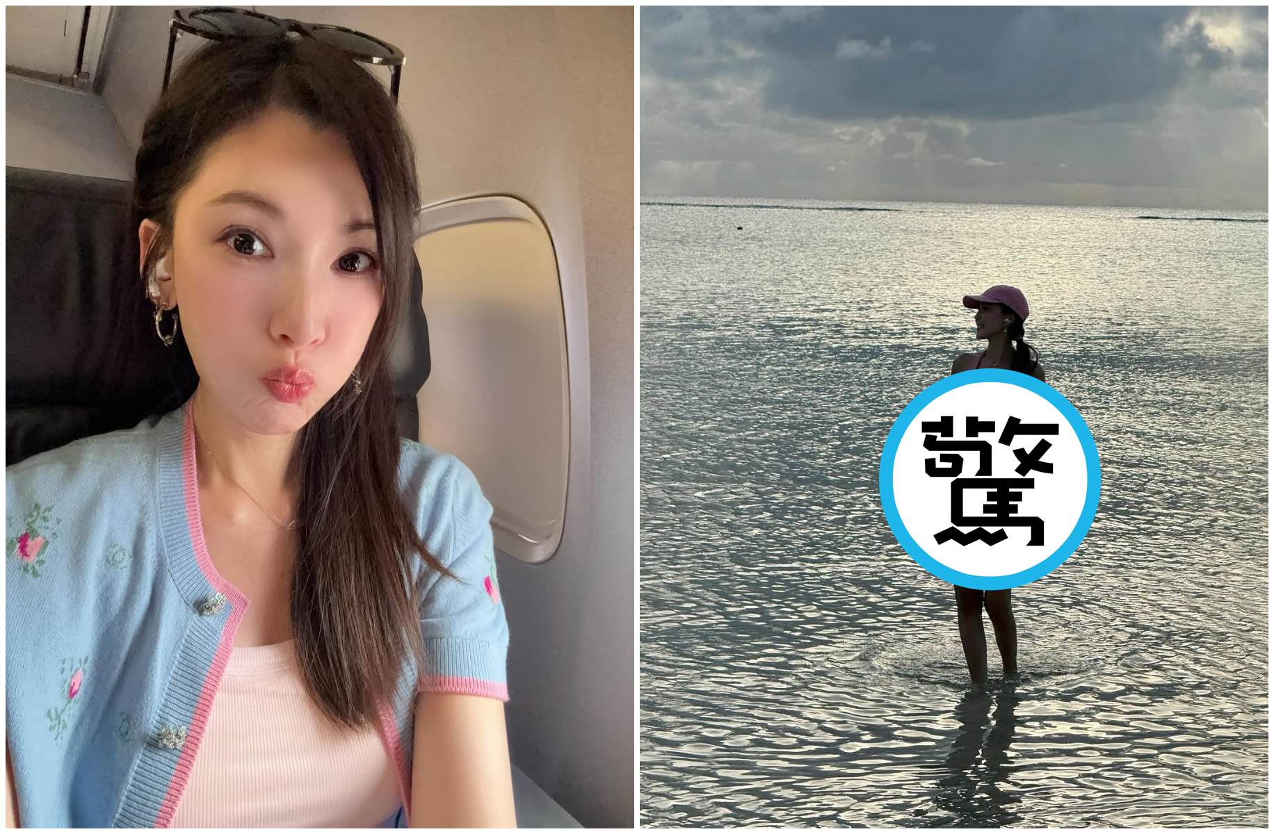 陳若儀放送海島比基尼辣照，秀出姣好身材。（翻攝陳若儀小紅書）