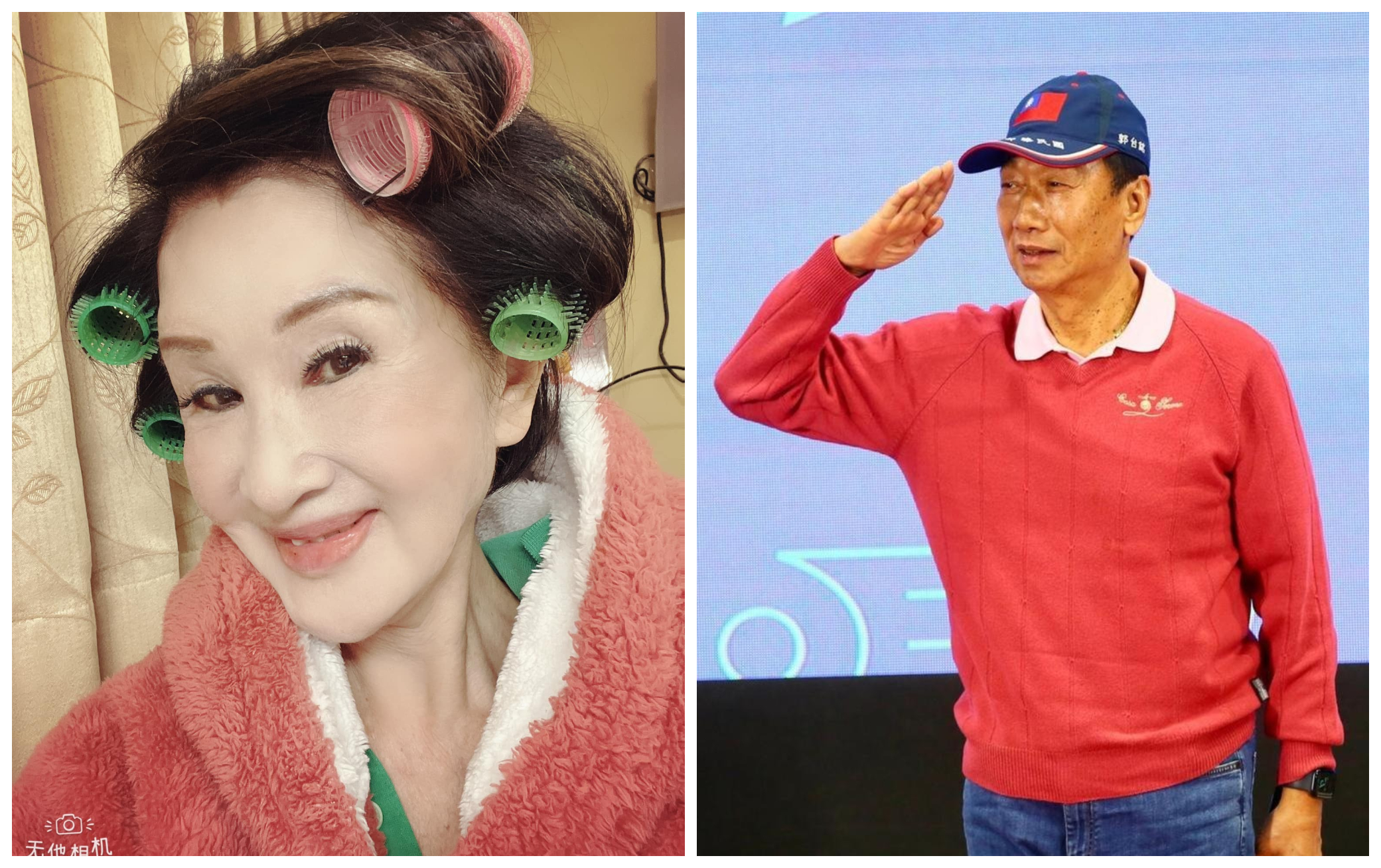 恬娃（左圖）是郭台銘（右圖）的鐵粉。（翻攝恬娃臉書、本刊資料照）