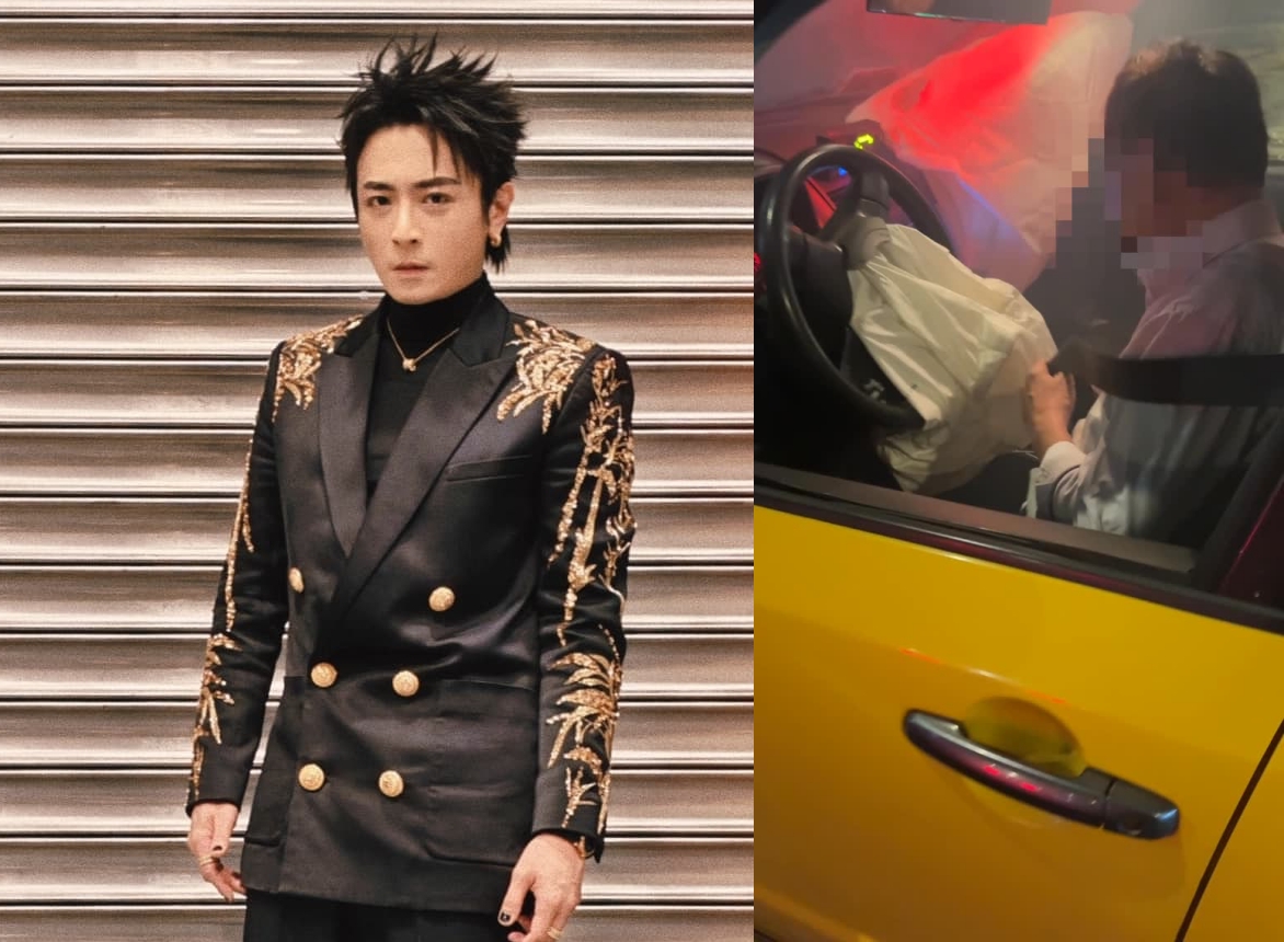 Toro見到小黃自撞橋墩還冒白煙，見義勇為上前關心。（翻攝Toro INS）