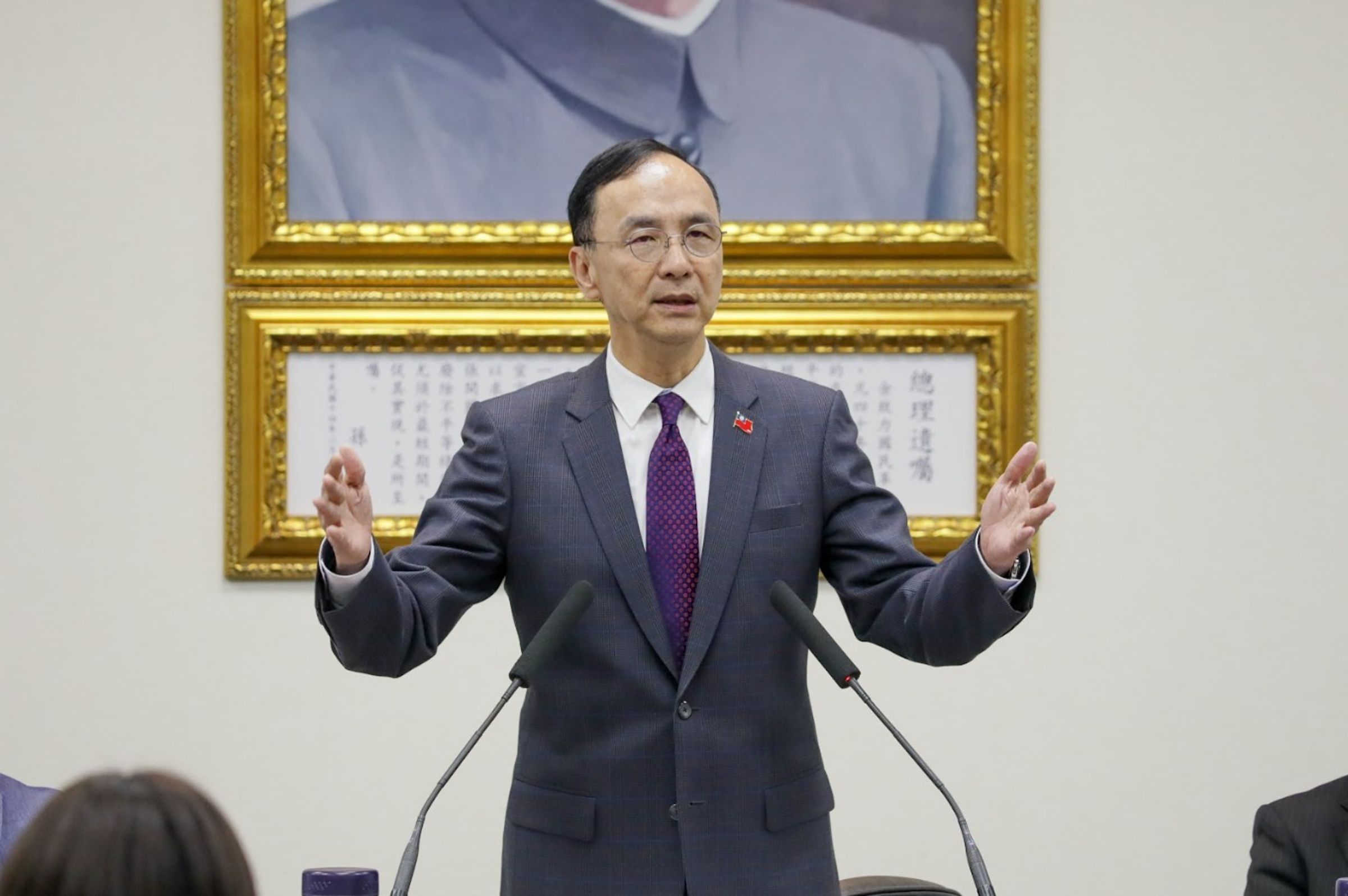 國民黨主席朱立倫3日發文聲援民眾黨。（國民黨提供）