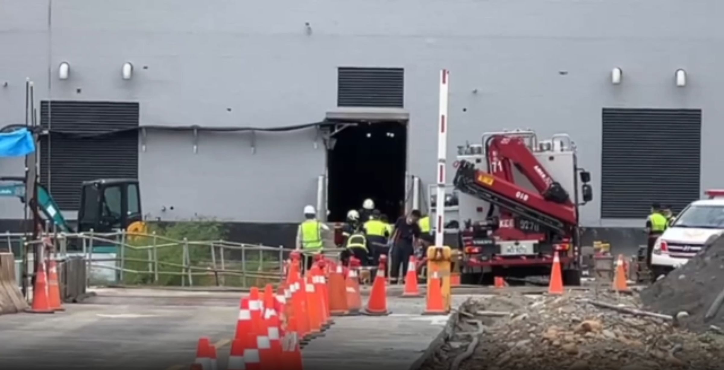 彰濱工業區離岸風電驚傳二氧化碳外洩，14人送醫。（翻攝記者爆料網）