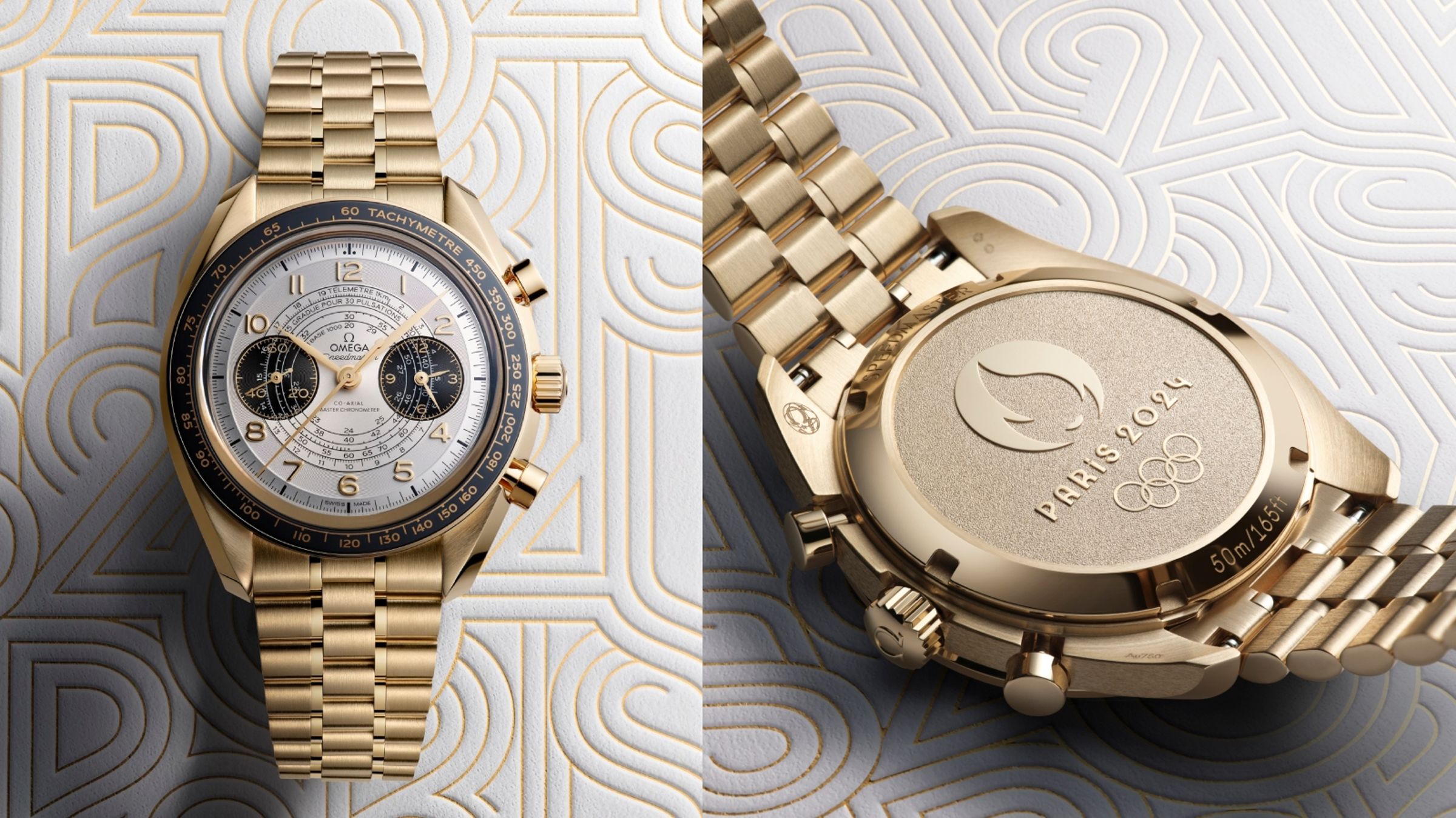 Speedmaster Chronoscope｜錶徑43mm／18K Moonshine™金材質／時、分、小秒指示；計時碼錶功能／9909手上鍊機芯／動力儲存約60小時／防水50米／定價NT$1,700,000
