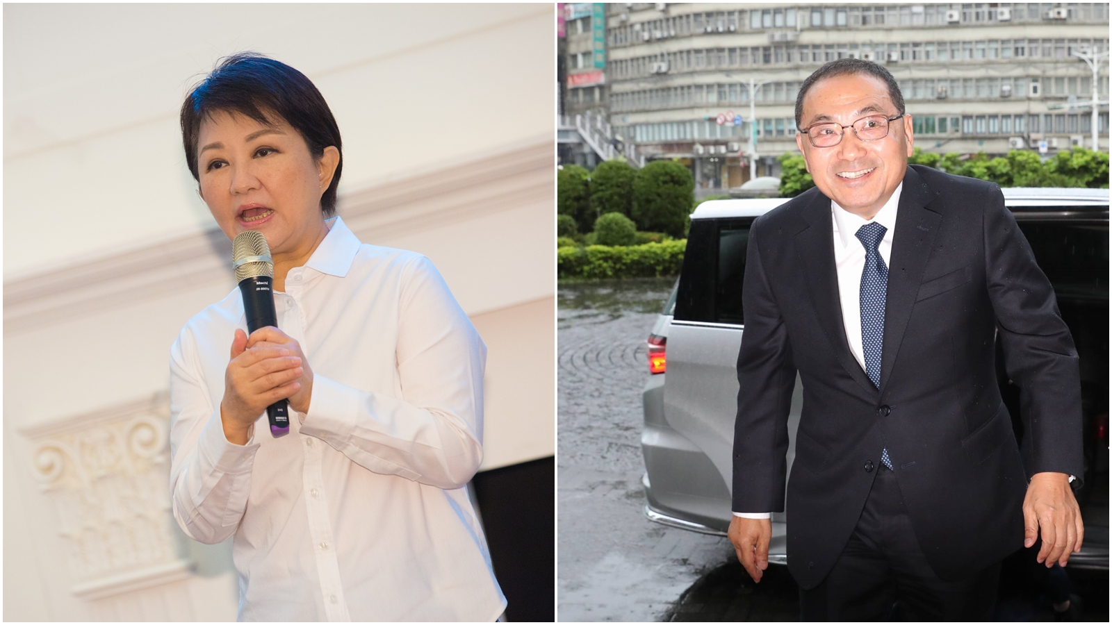 侯友宜（右）與盧秀燕（左）皆被點名是國民黨主席的熱門人選，兩人今日受訪均未出做正面回應。（本刊資料照）