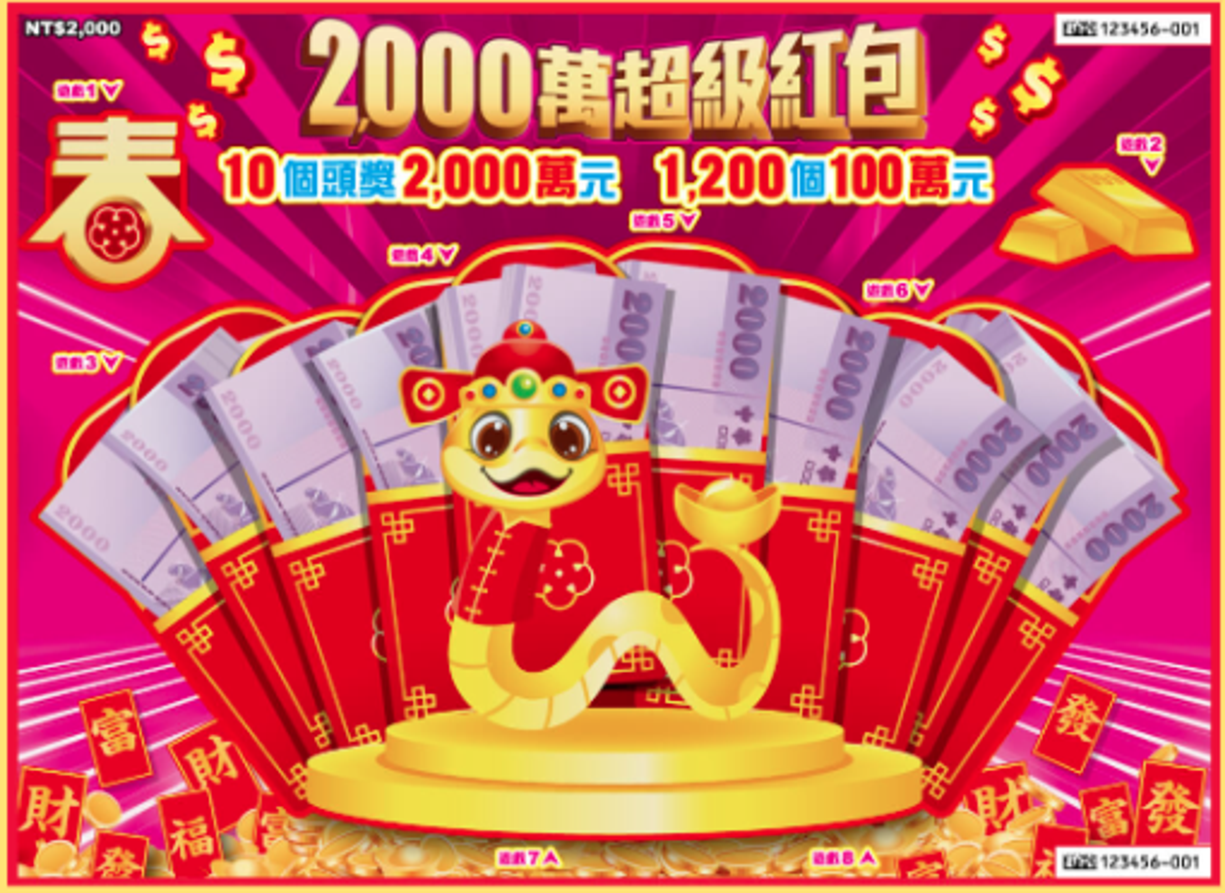 2000萬超級紅包刮刮樂。(翻攝自台彩官網)