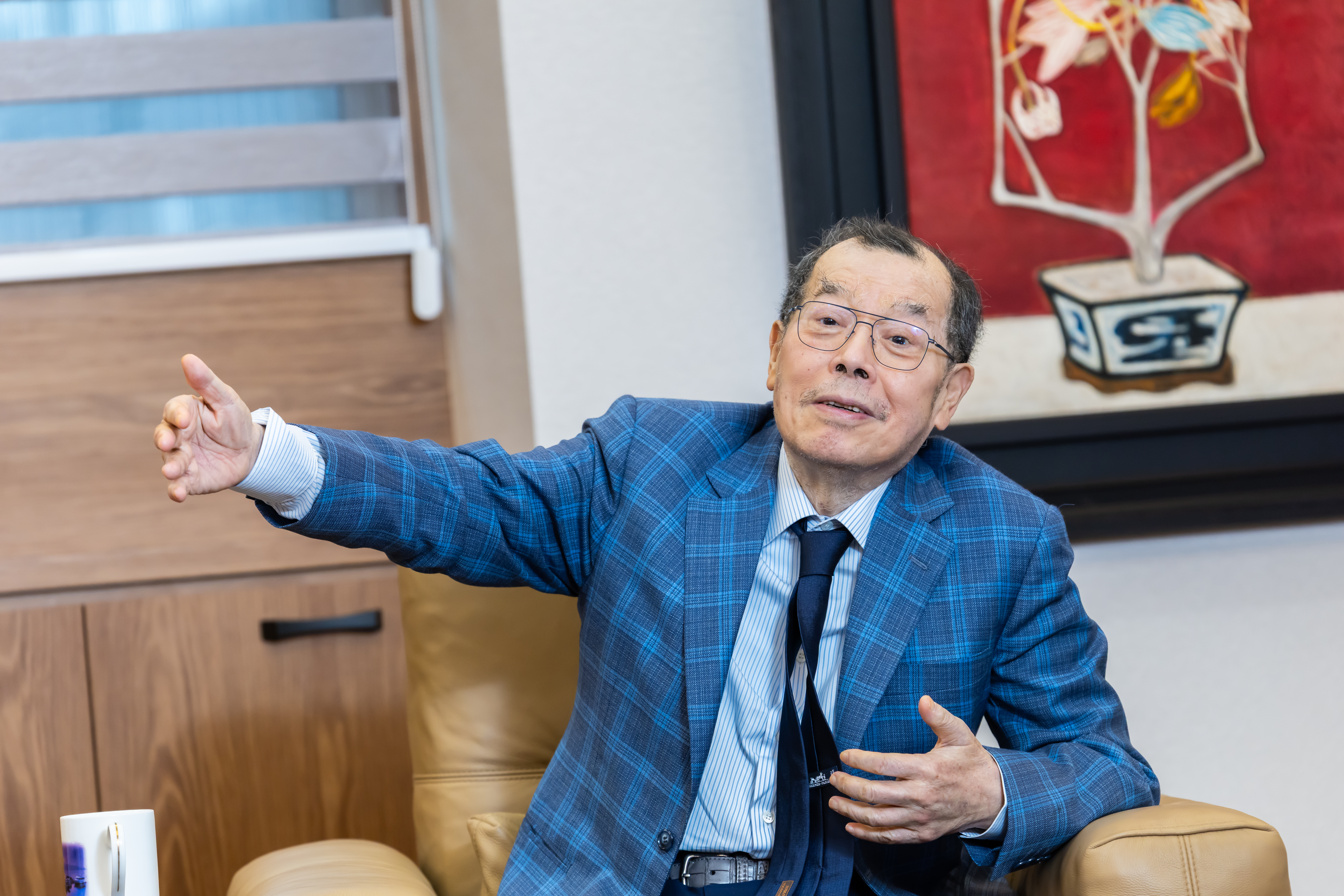 力積電董事長黃崇仁今(14)日主持法說會。