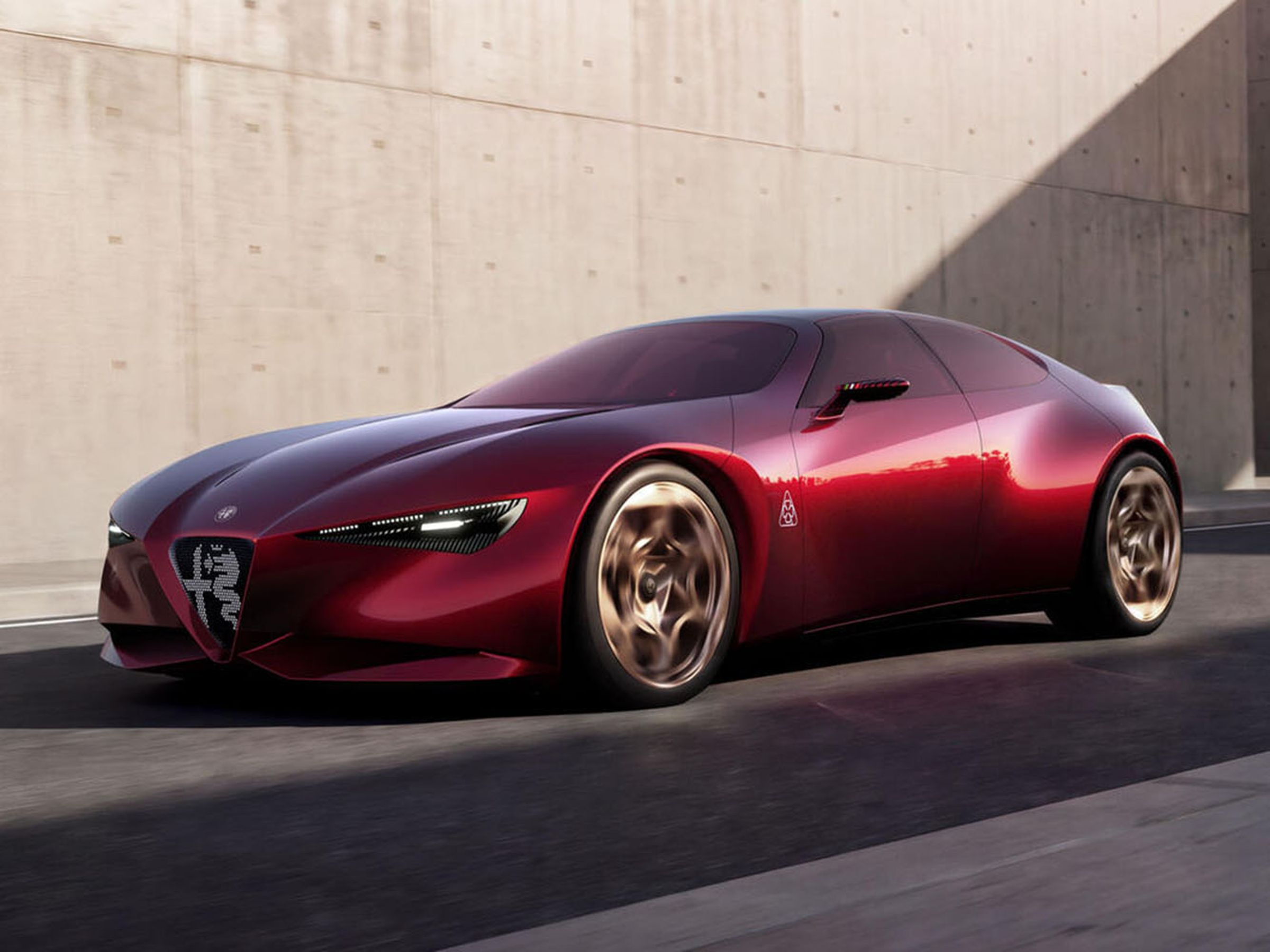 車頭保留 Alfa Romeo 標誌性的 Scudetto 三葉盾形格柵,並融入品牌象徵之一的 Biscione 蛇徽。