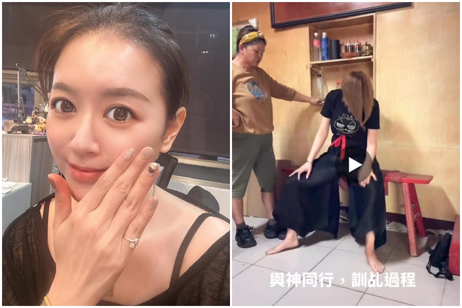 李妍瑾自認接觸媽祖信仰後，個性和運氣都改變了不少。近日她分享成為媽祖乩身的體驗畫面。（翻攝自李妍瑾臉書）