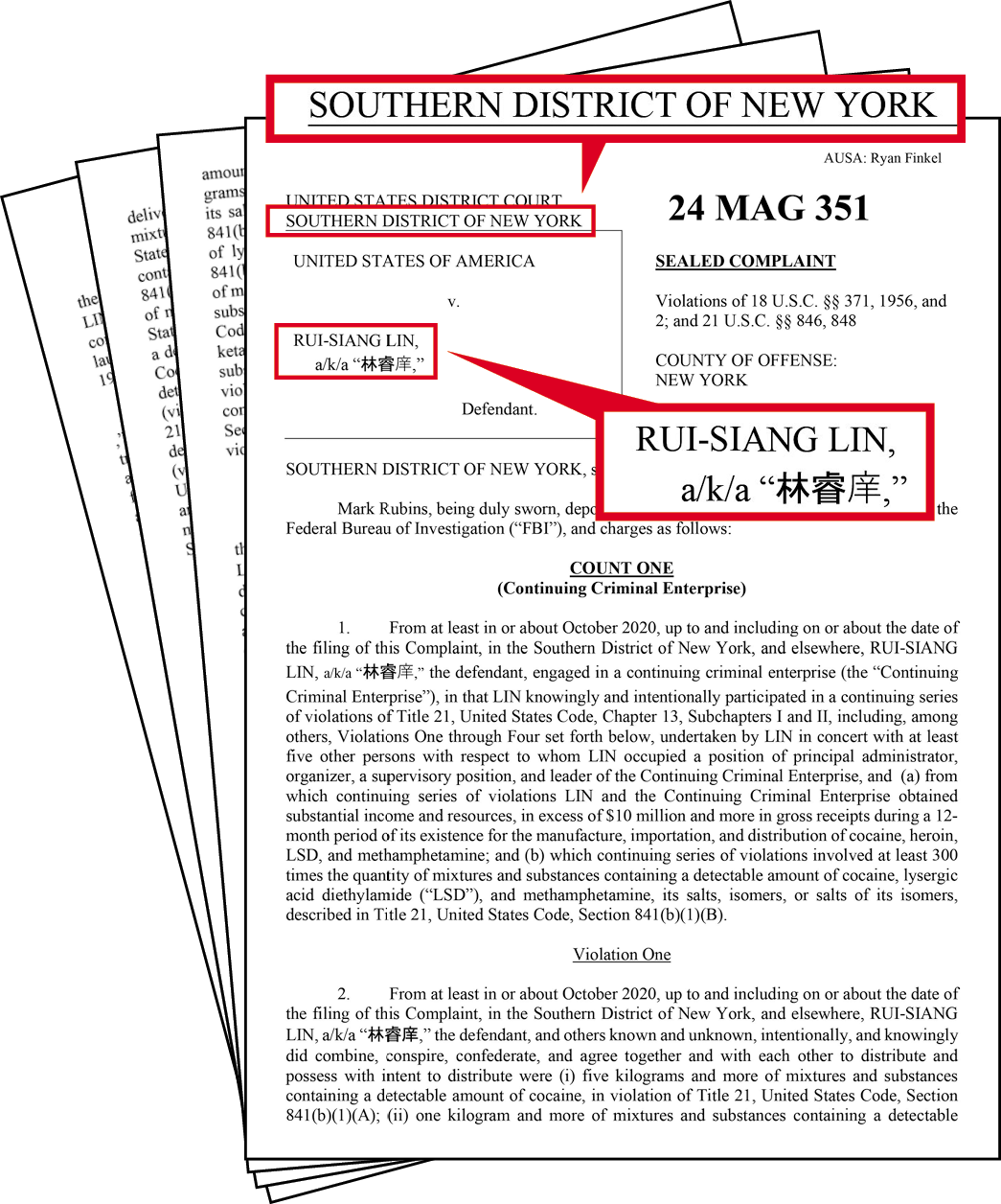 本刊取得美方FBI指控林睿庠販毒的起訴書,內容洋洋灑灑,緝毒人員蒐證多時,混入暗網買毒取得證據。