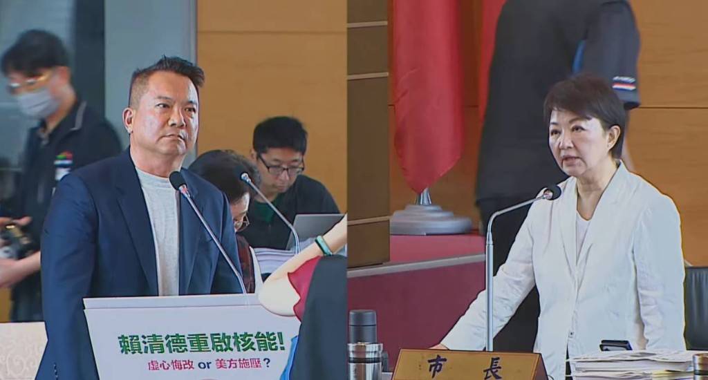 台中市長盧秀燕接受議員陳文政的質詢。