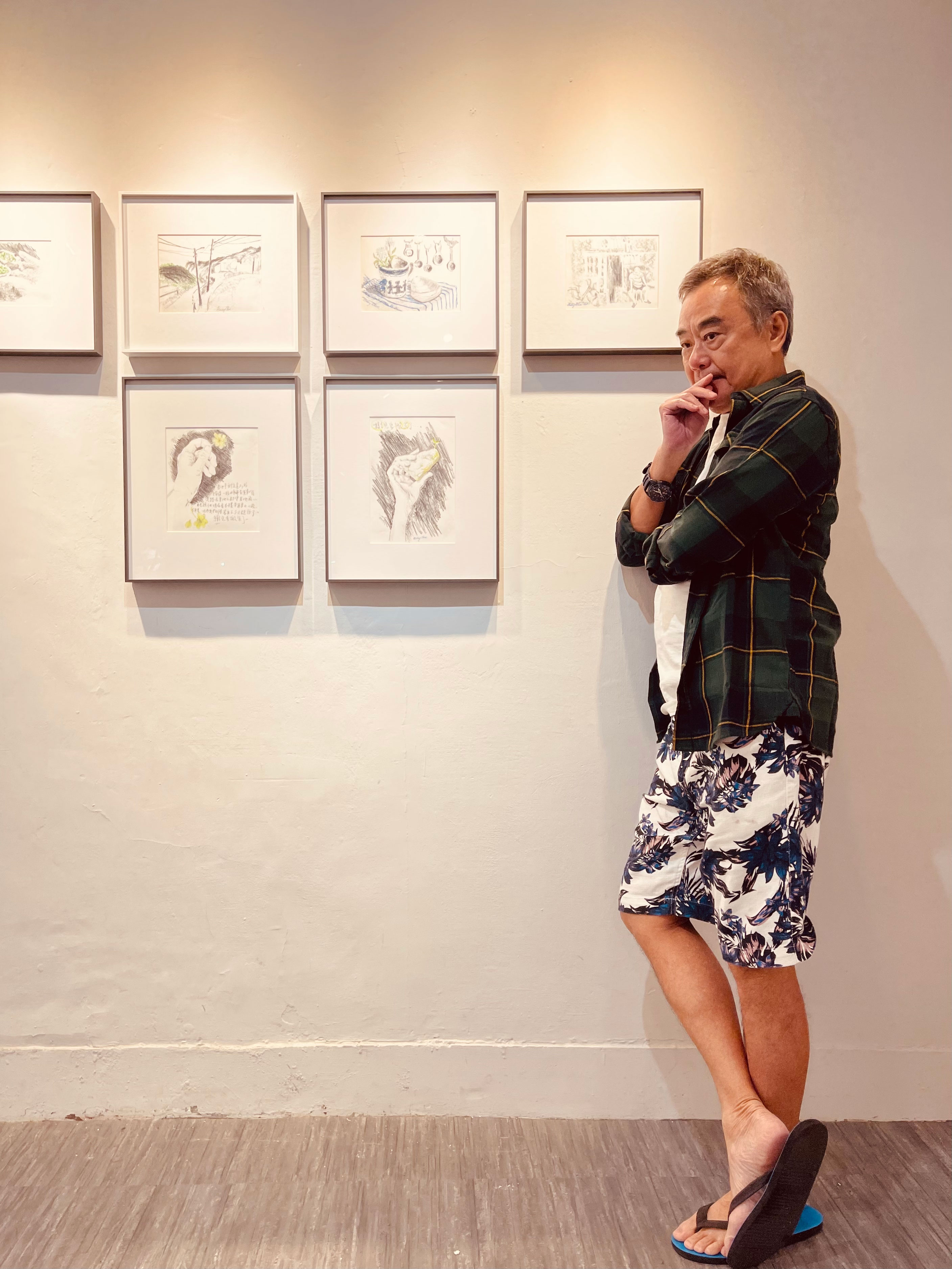 陳昇的創作畫展，展出60件色鉛筆、蠟筆、油畫、壓克力顏料的作品。（新樂園製作提供）