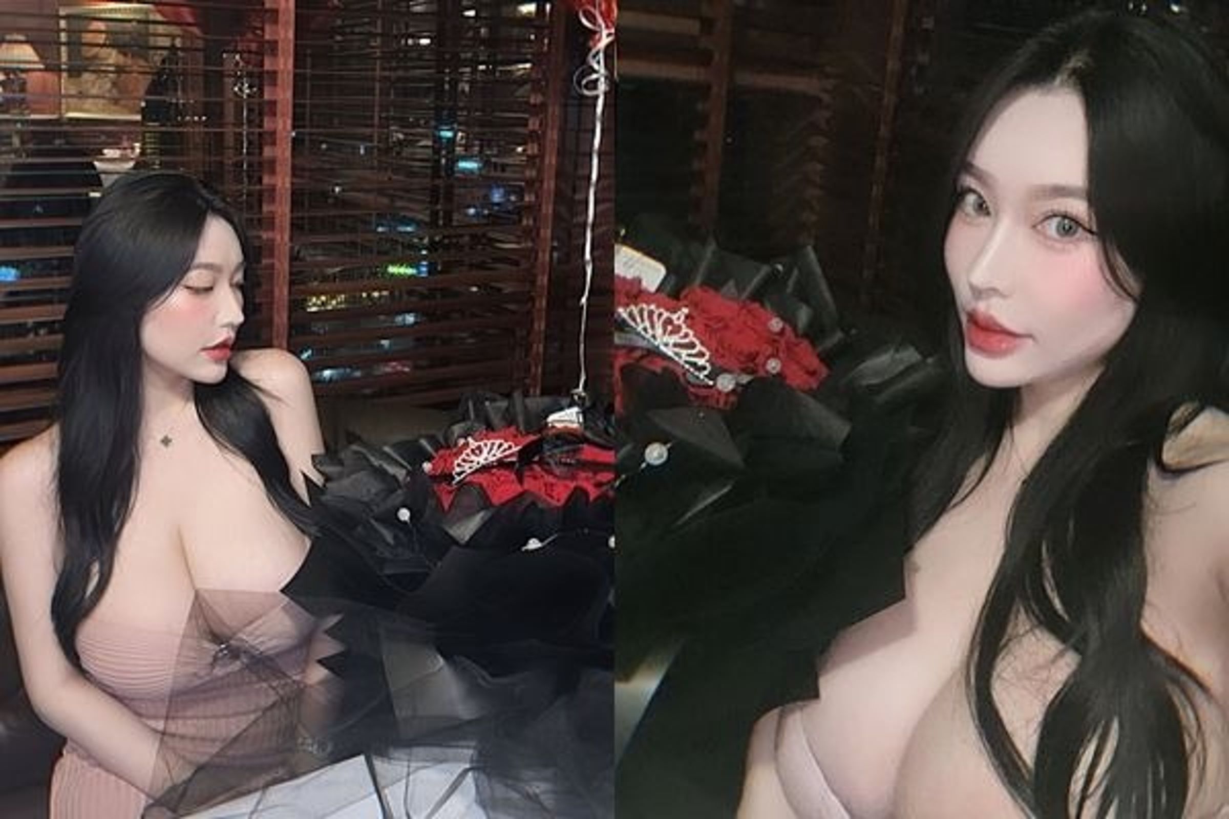 球場上的長髮正妹是網紅「小妮子」。(翻攝自小妮子IG)