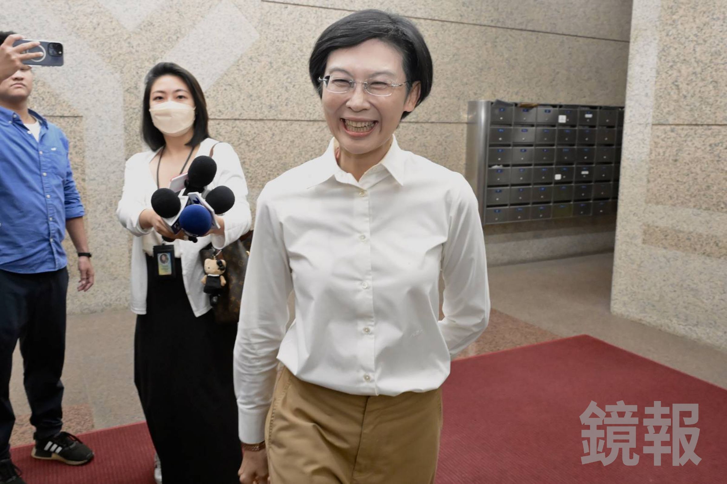 林岱樺涉詐助理費，出庭時強調她清清白白、禁得起檢驗。圖為15日她出席民進黨廉政會說明。（鏡報林煒凱）