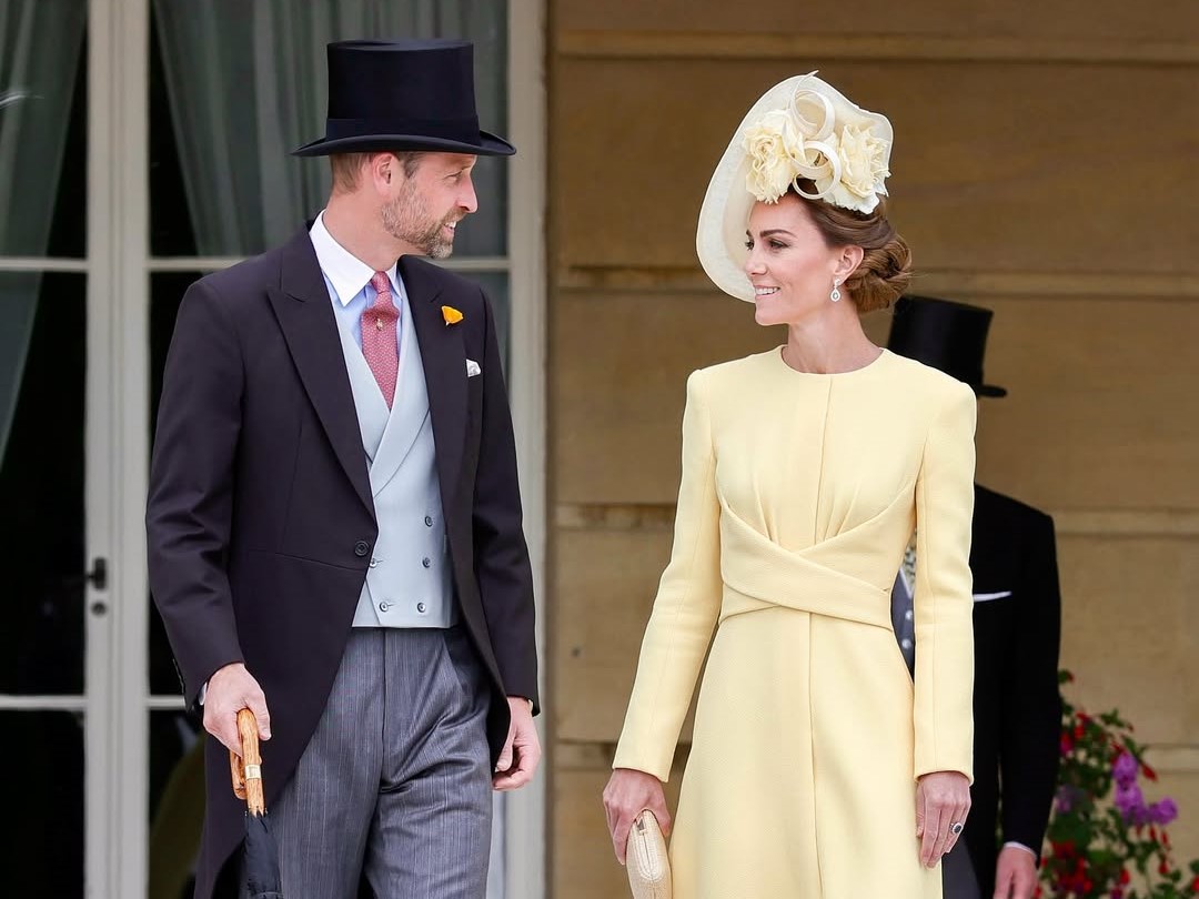 威廉王子和凱特王妃20日出席白金漢宮花園派對。（翻攝princeandprincessofwales IG）