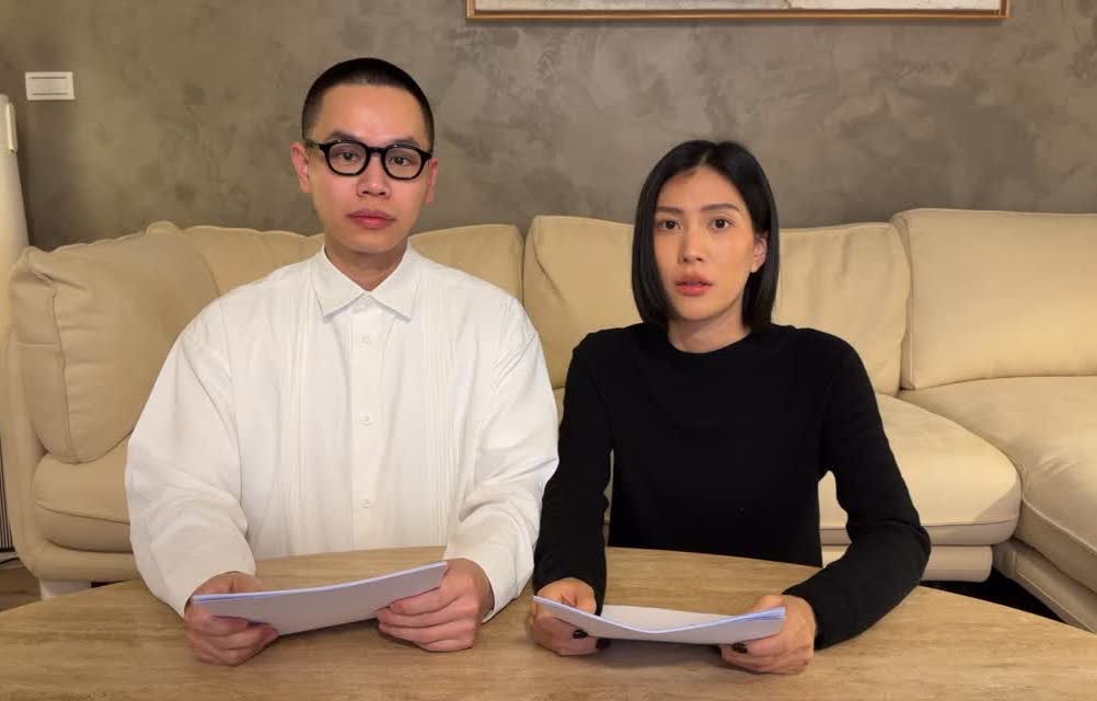 莫莉（右）與經紀人Henry拍片，澄清前助理相關爭議。（翻攝molly_chiang IG）