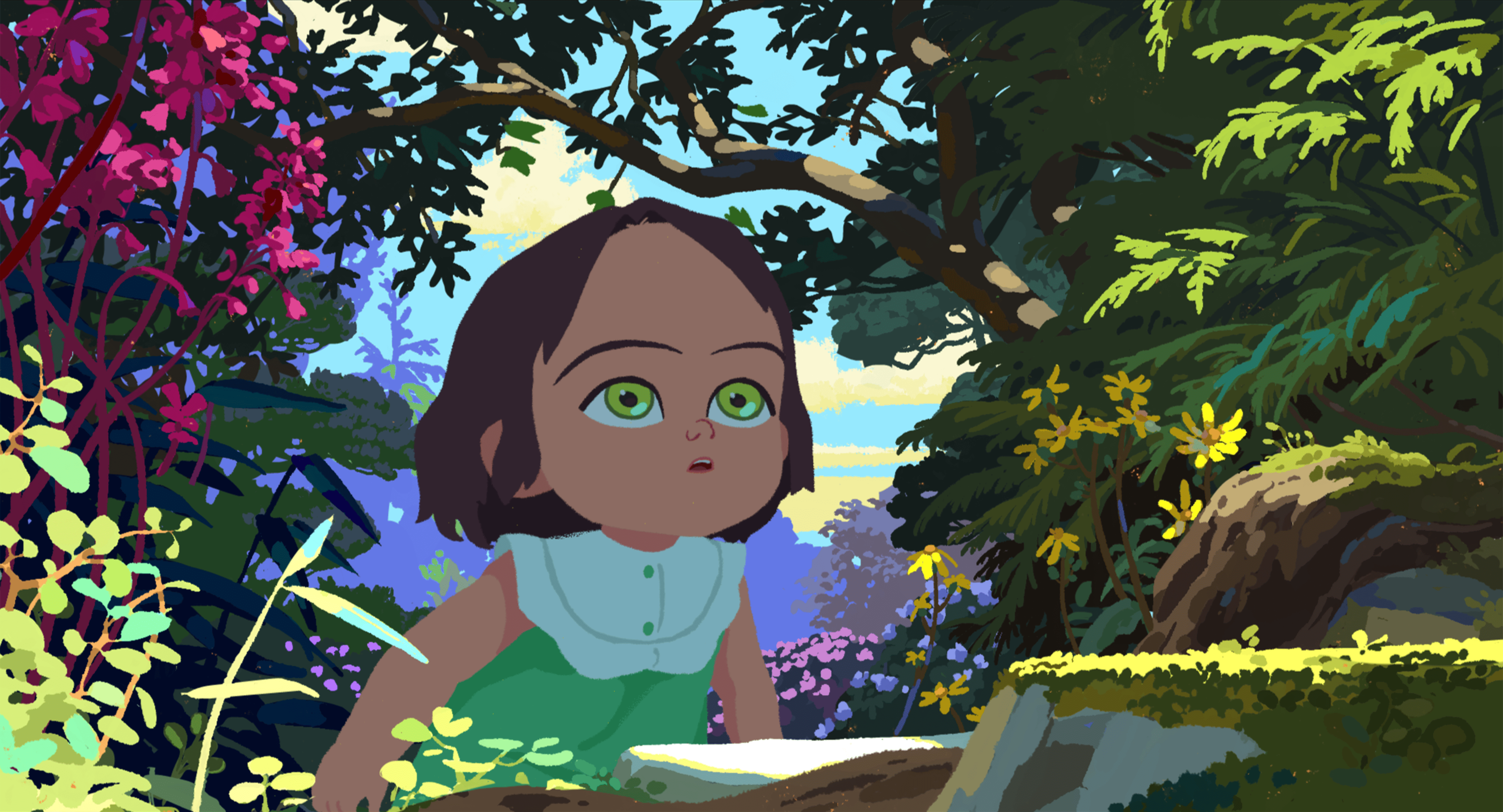 《小雨愛蜜莉》透過3歲女孩愛蜜莉的純真視角觀察世界。（原創娛樂提供）