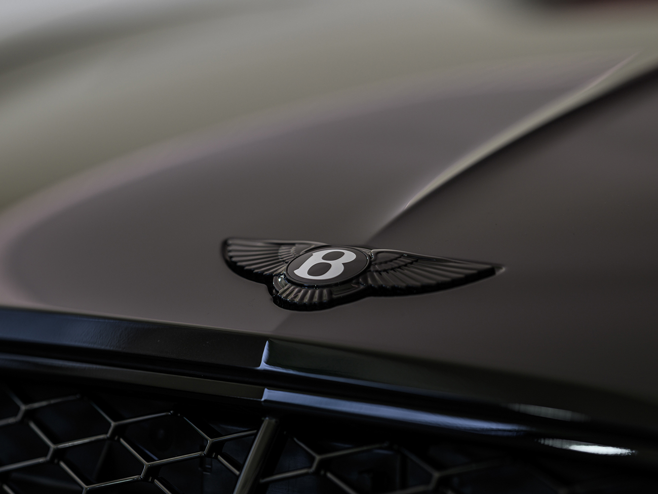 Blackline 黑化套件，將水箱護罩、前下擾流、Bentley 飛翼廠徽、車型銘牌等細節全面黑化。
