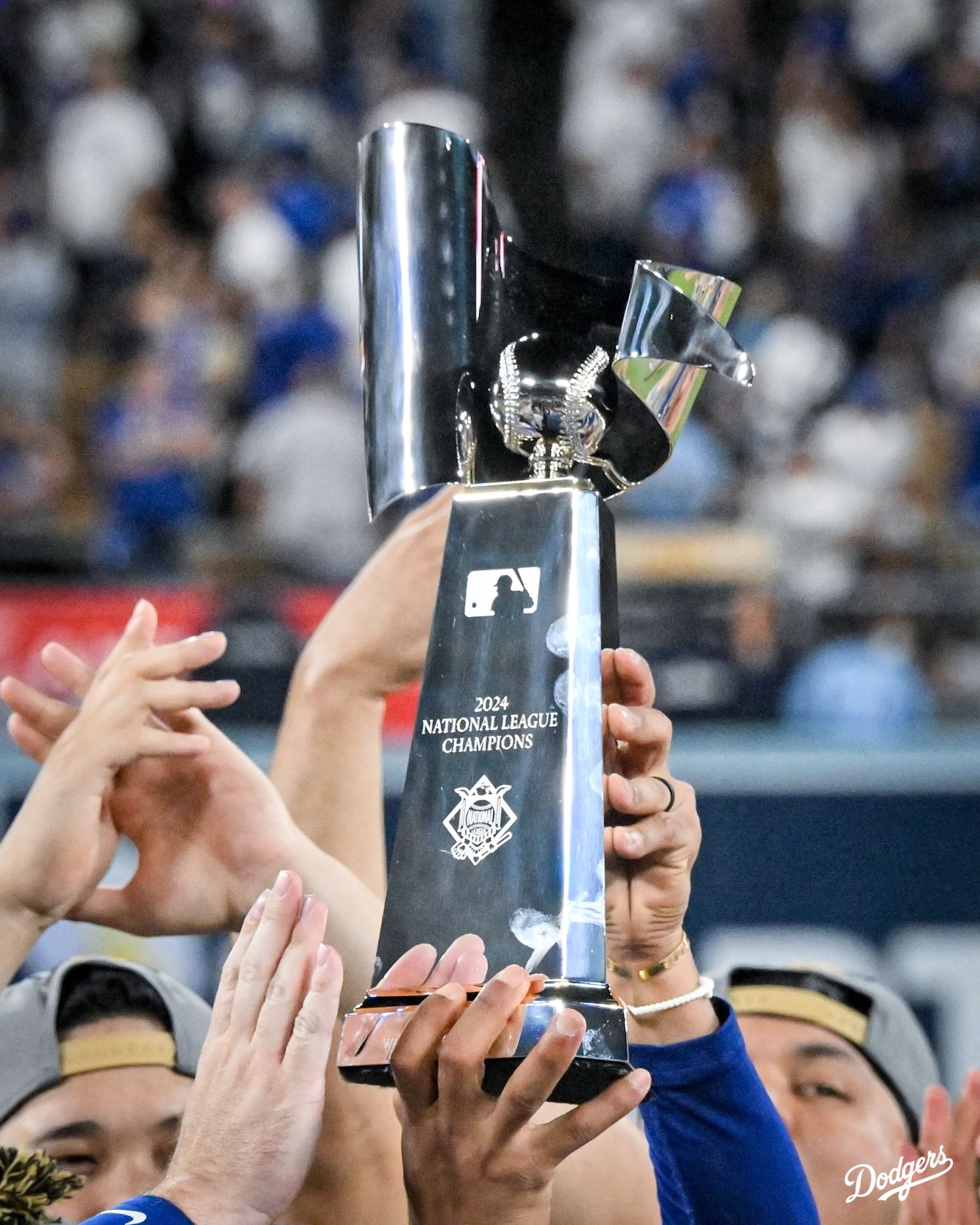 道奇隊擊敗大都會,拿下國聯冠軍。(翻攝自X @Dodgers)