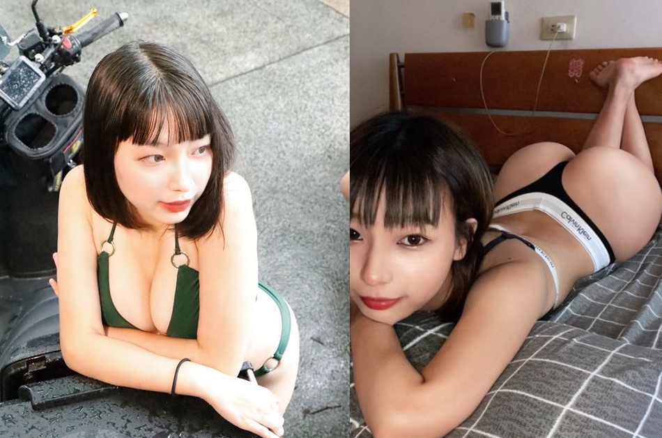 實況主阿妙近日被鄉民瘋狂討論，蜜桃臀辣翻一票人。（翻攝IG@sona_0322）